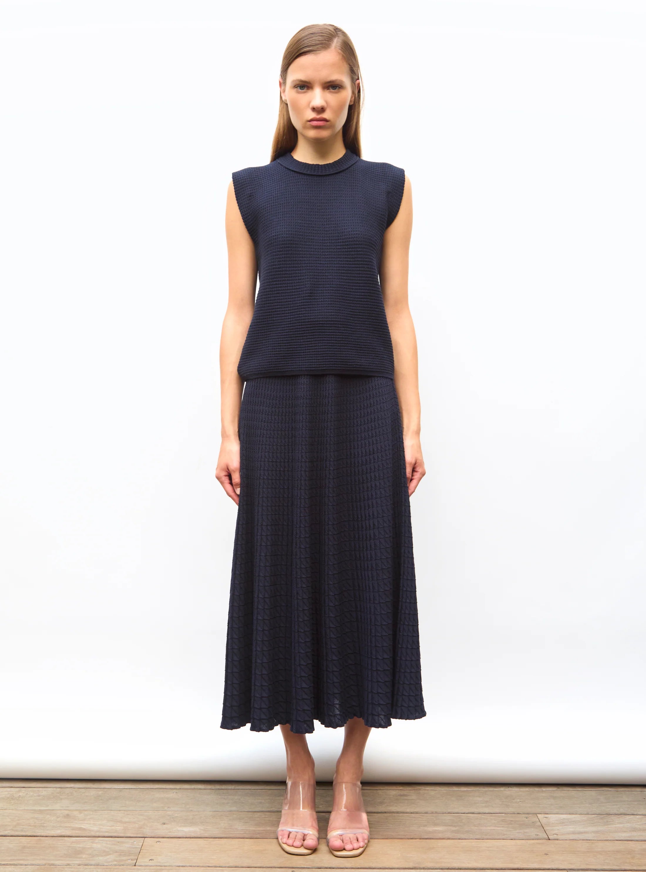 Fluid Skirt in an Origami Knit