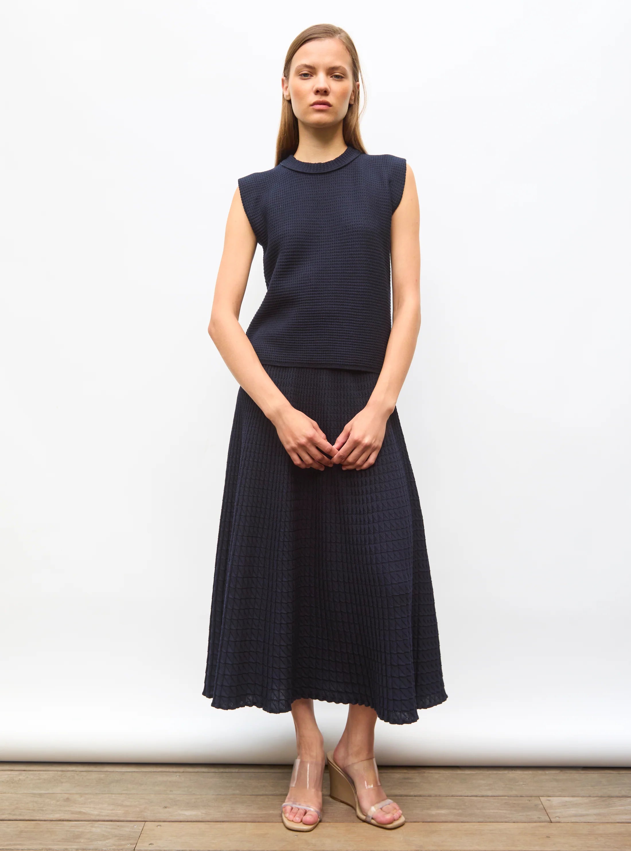 Fluid Skirt in an Origami Knit
