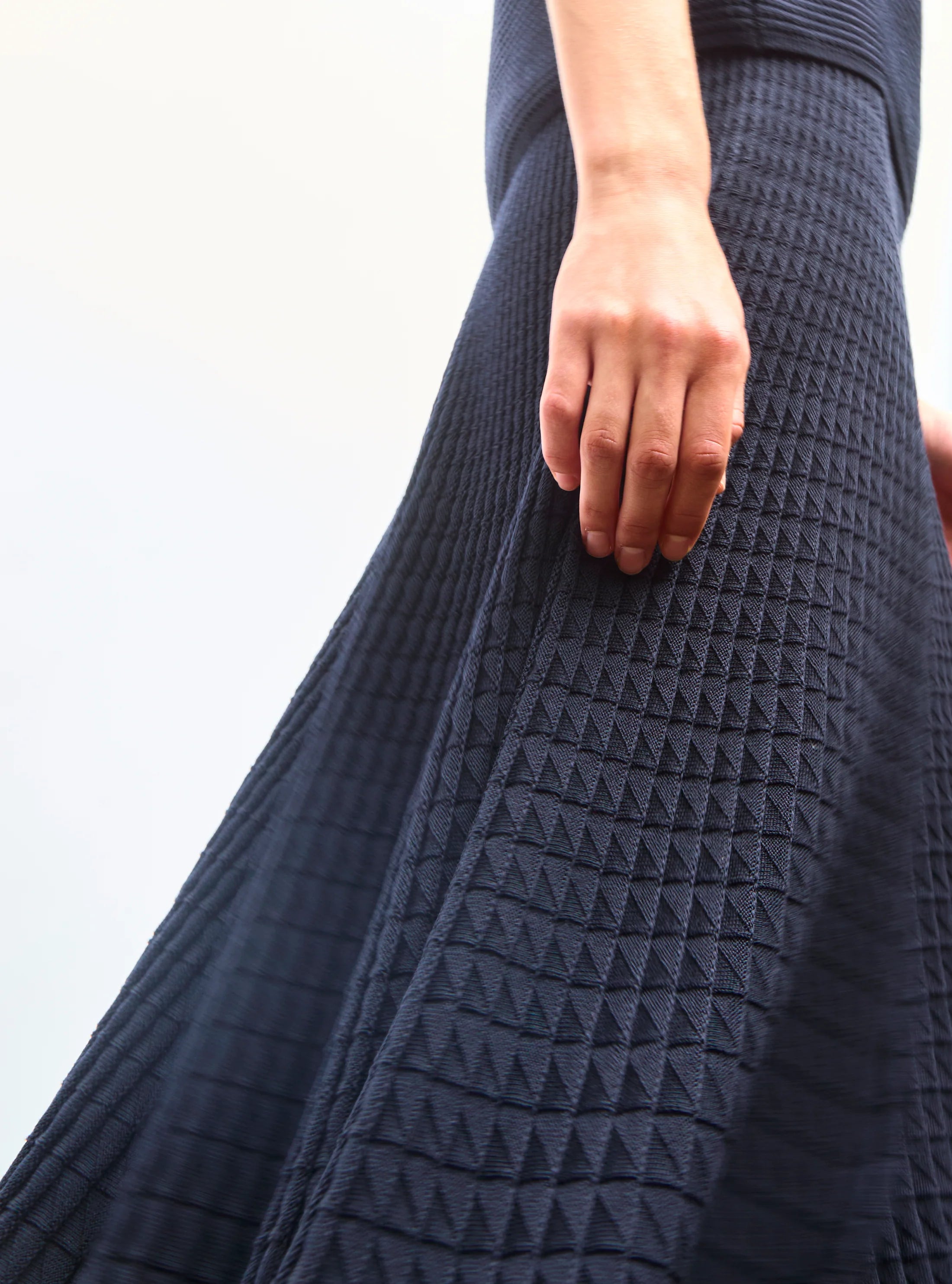 Fluid Skirt in an Origami Knit