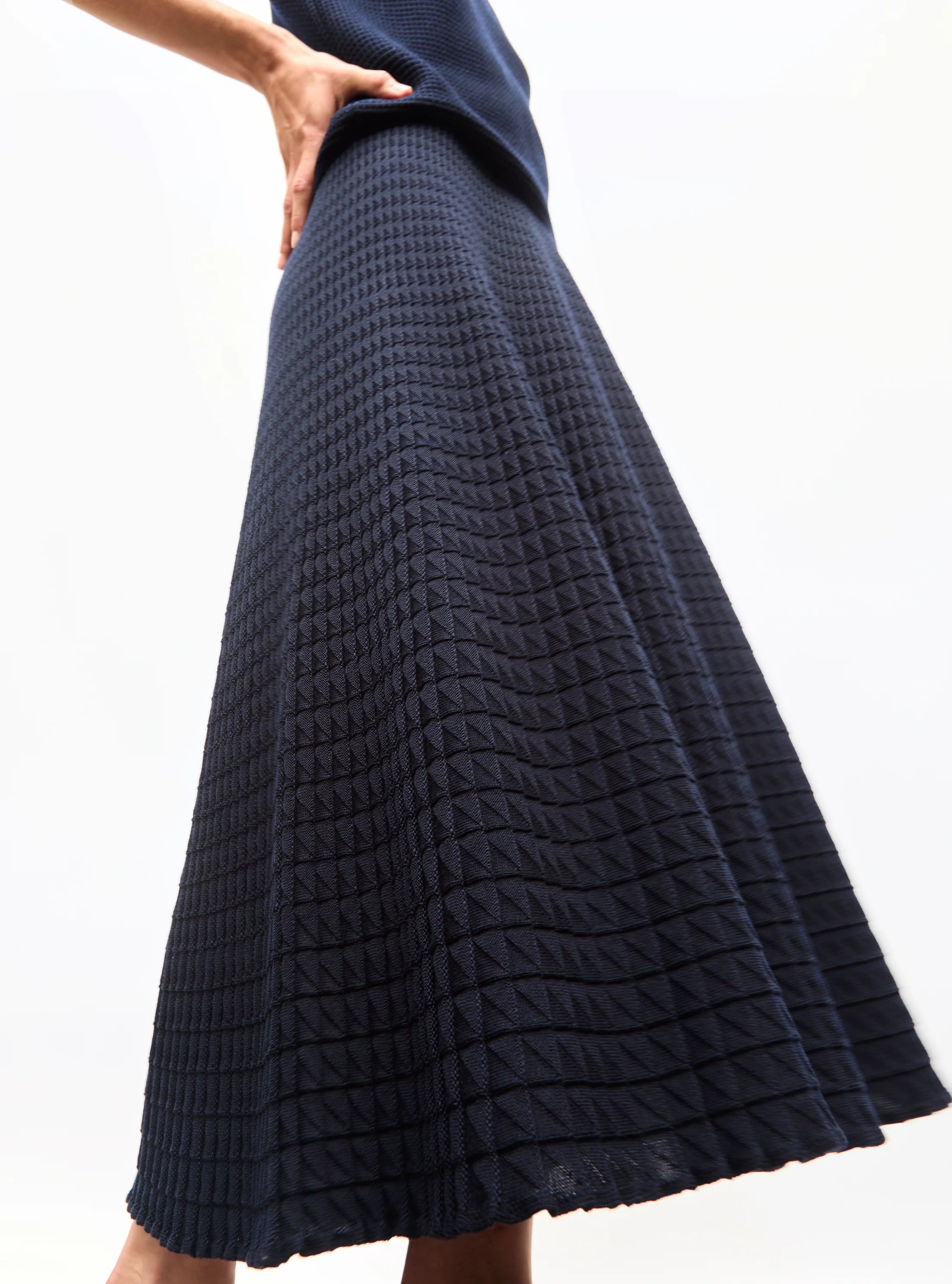 Fluid Skirt in an Origami Knit