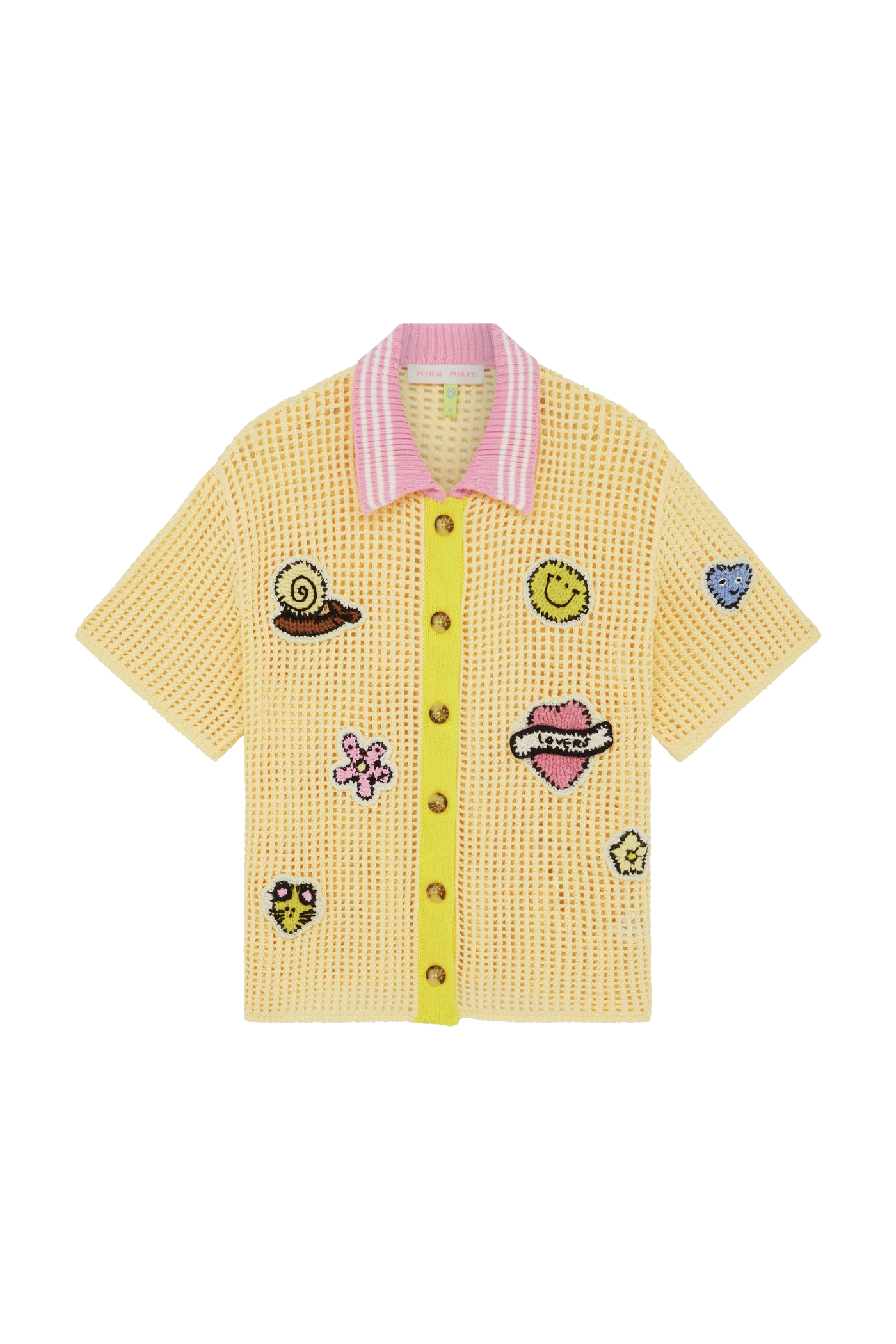 Crochet Polo Shirt With Patches