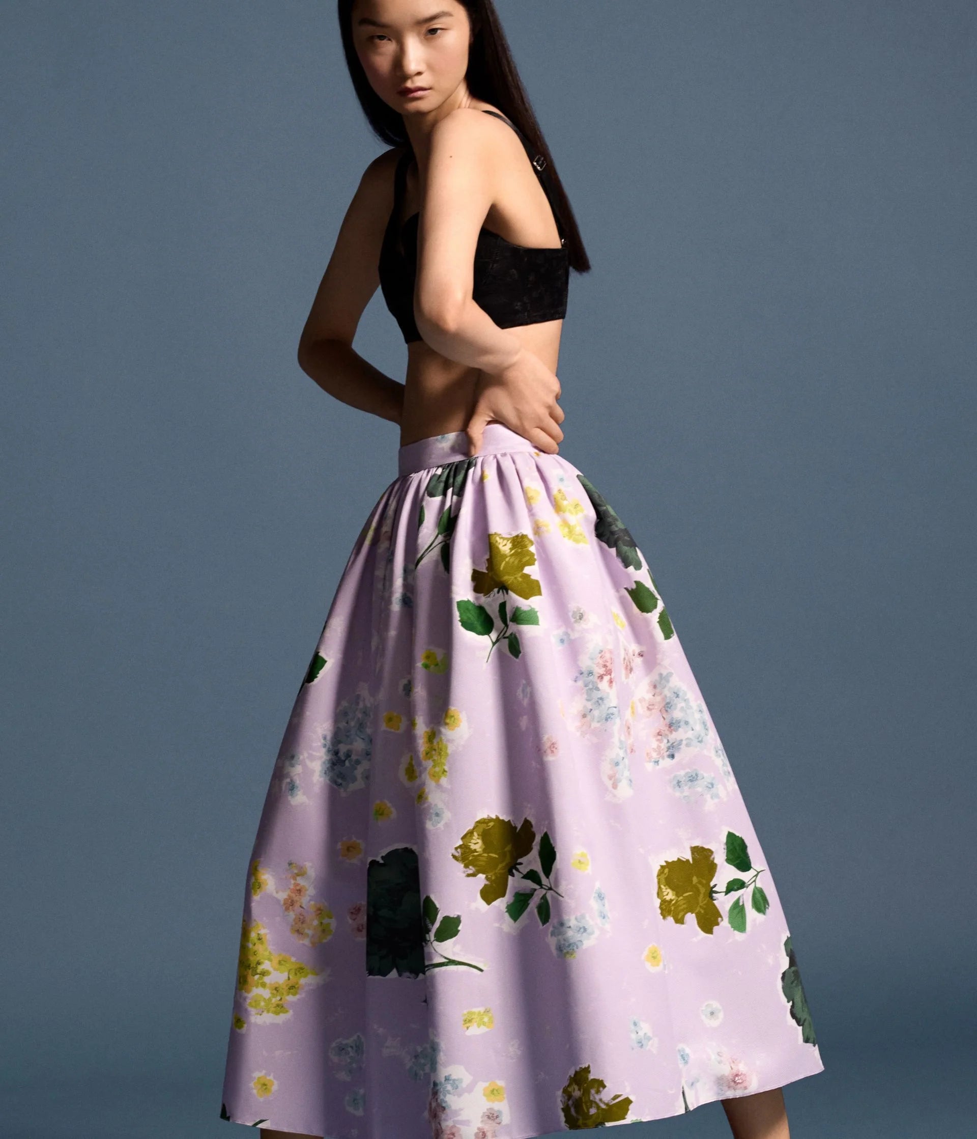 Gathered Midi Skirt