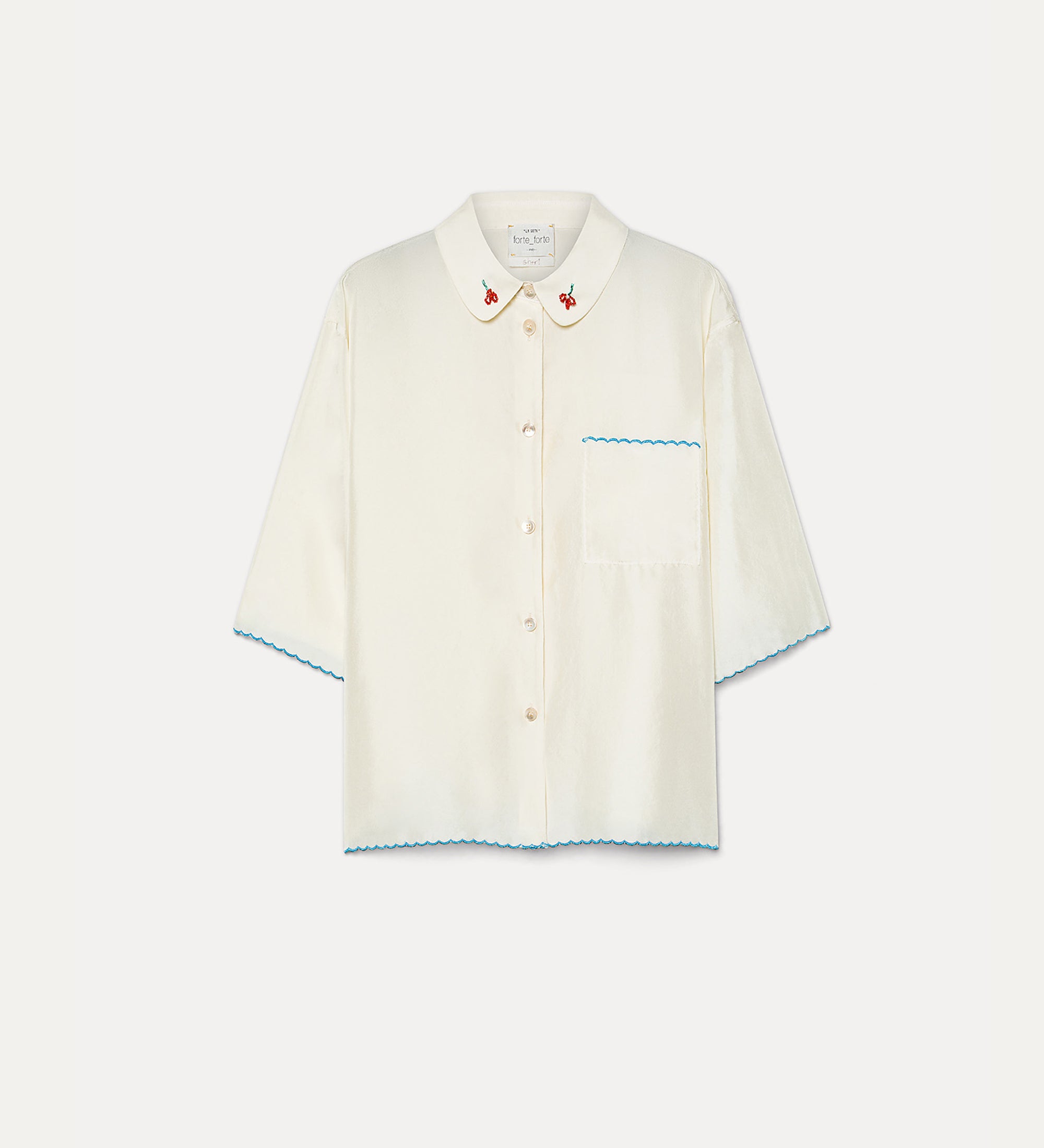 Habotai Silk Half-Sleeve Shirt