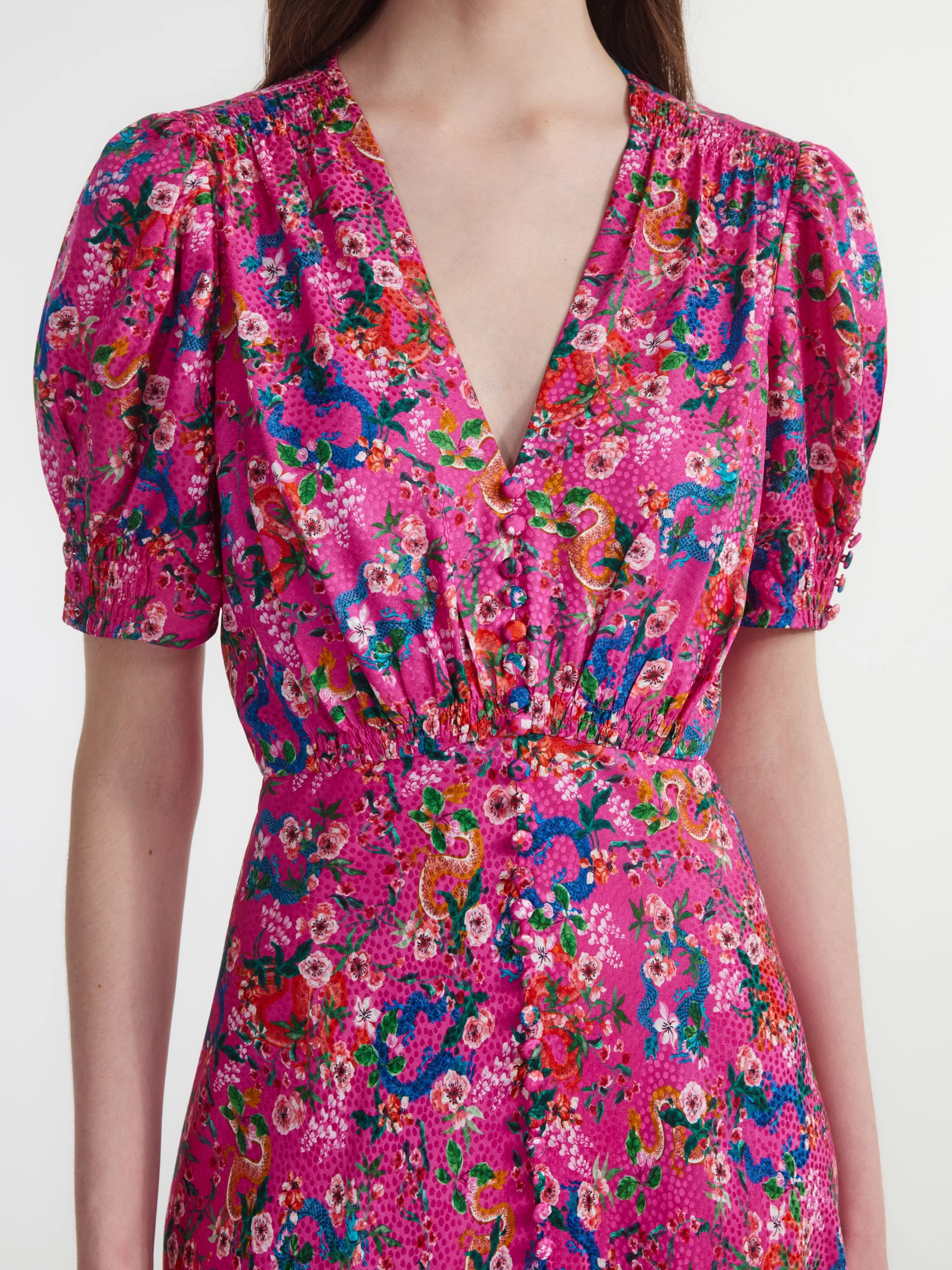 Lea Long Dress - Hibiscus Adorning