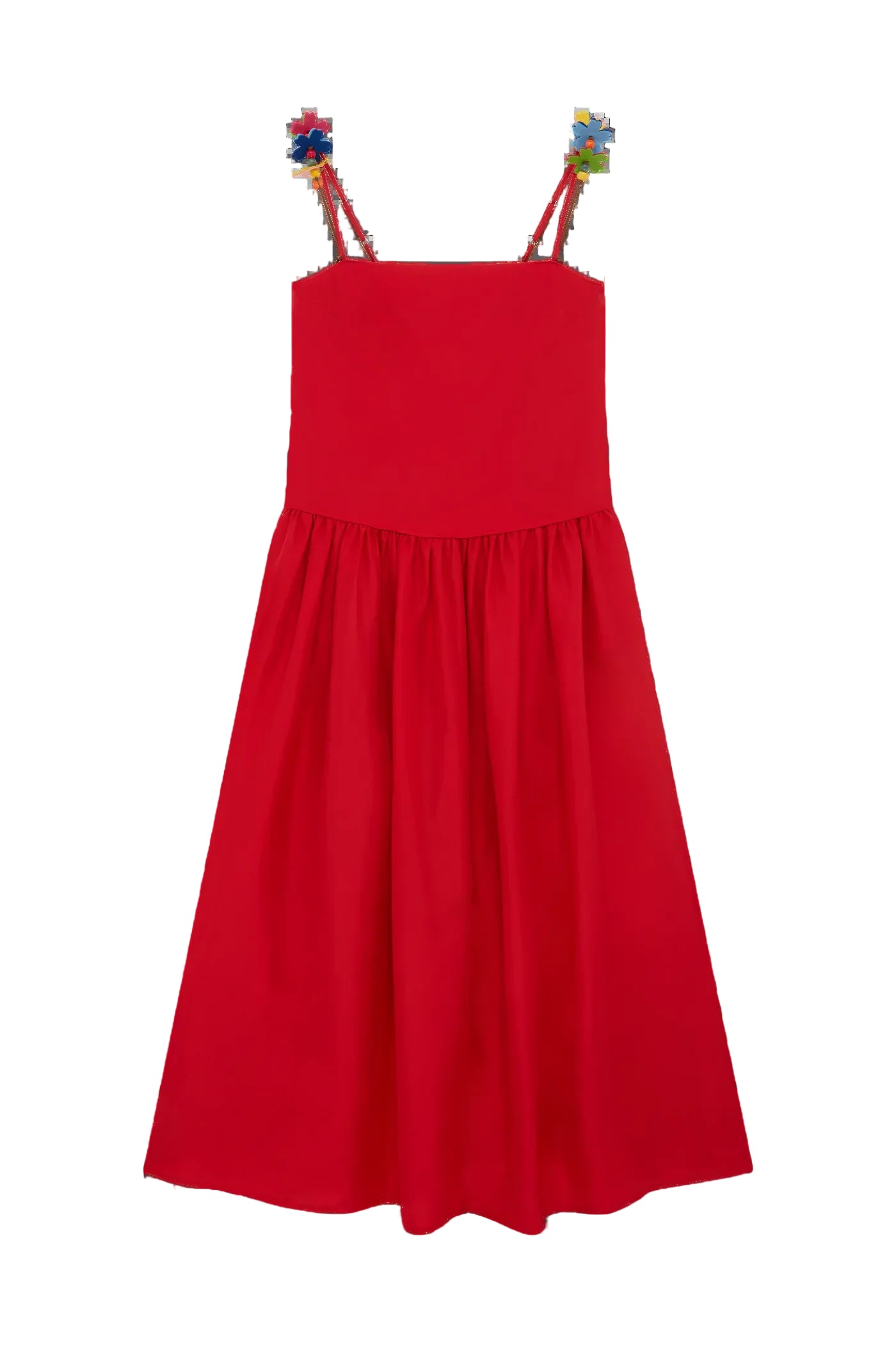 Low Waist Dress with Flower Straps