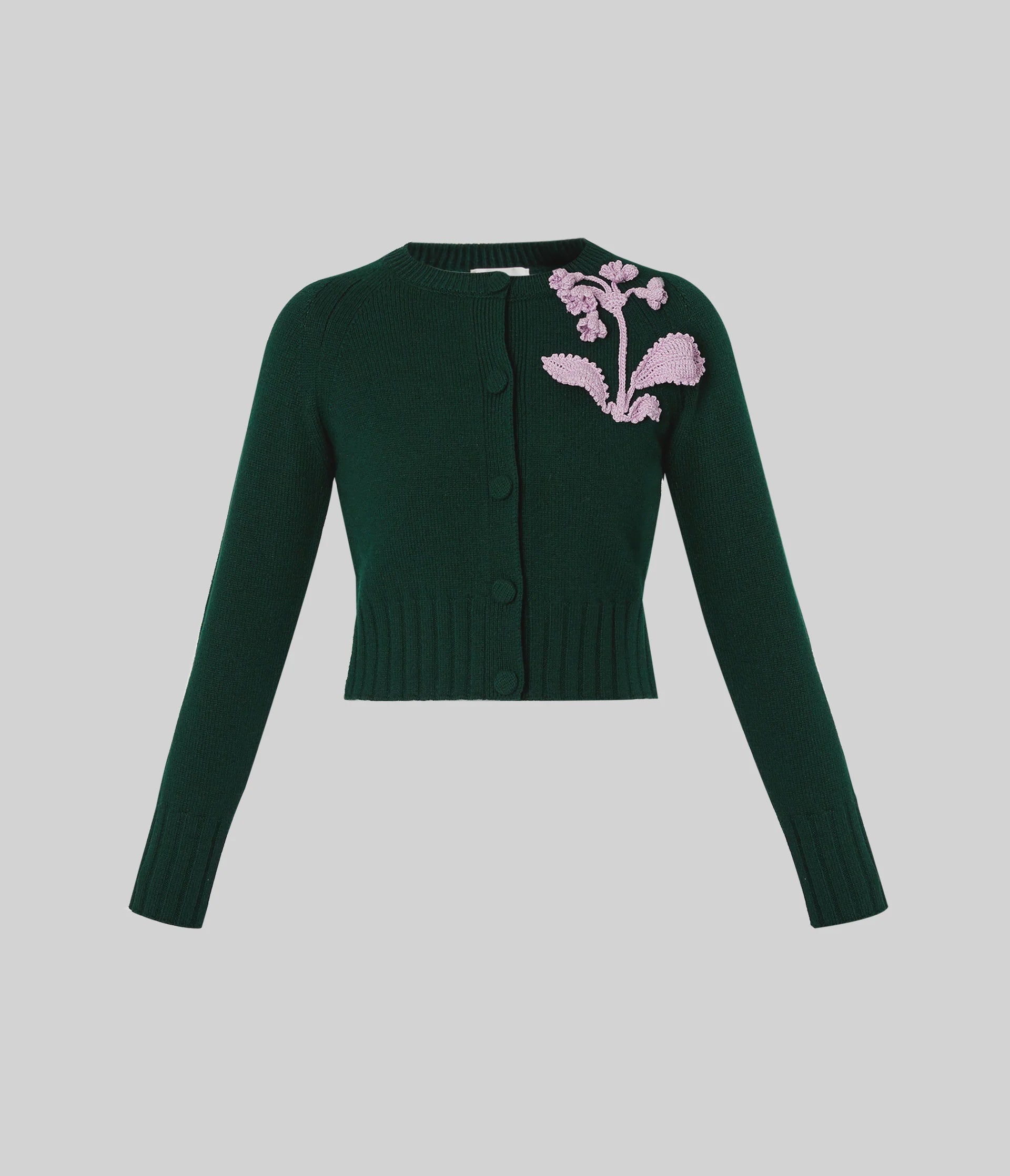 Crochet Wool Knit Cropped Cardigan
