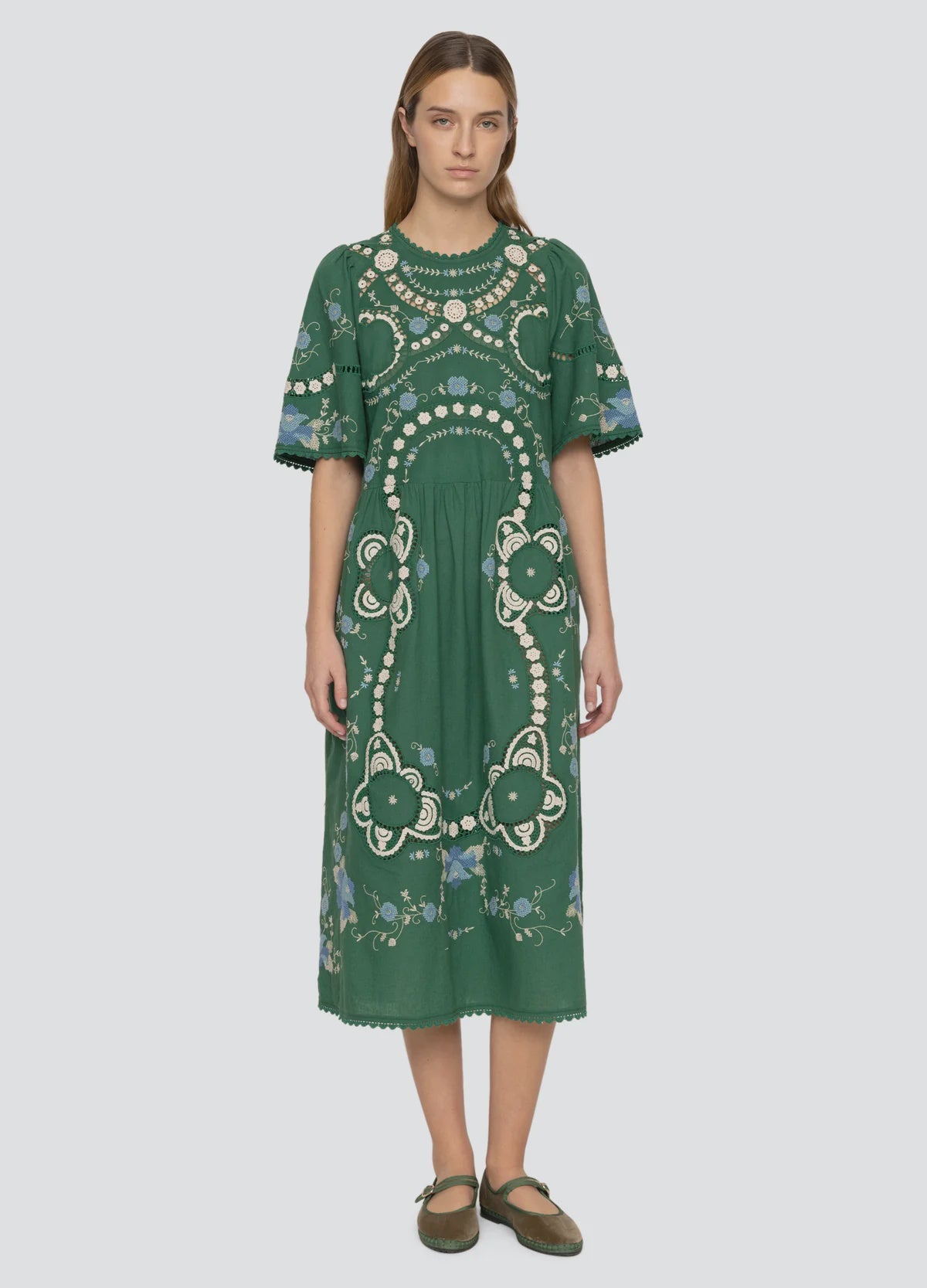 Vesna Embroidery Short Sleeve Dress