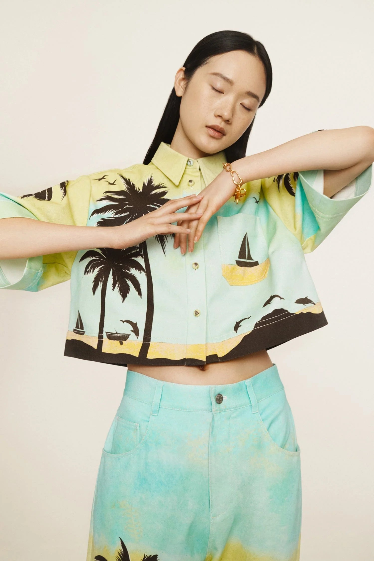 Sail Away Cropped Shirt