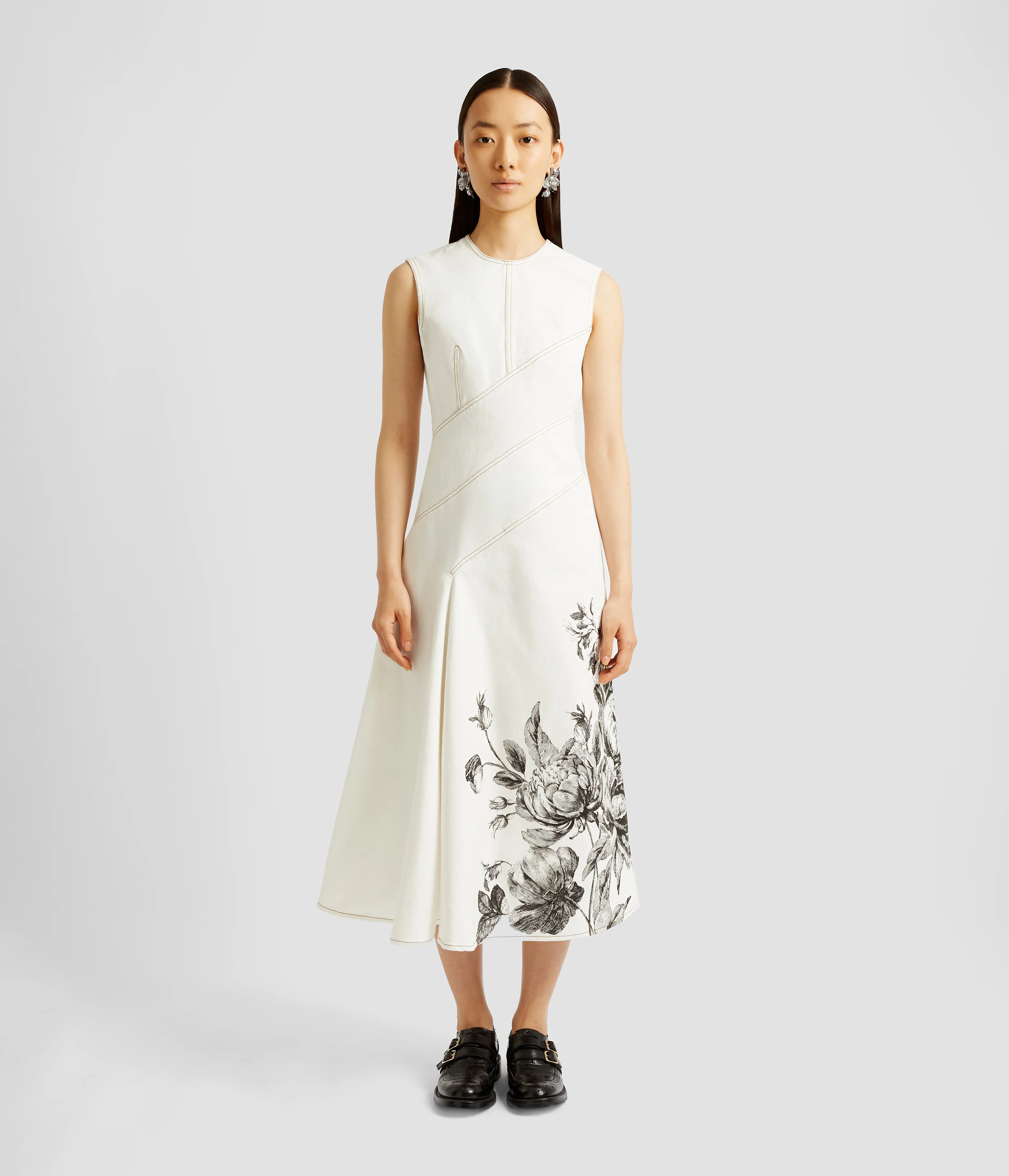 Sleeveless Midi Denim Dress
