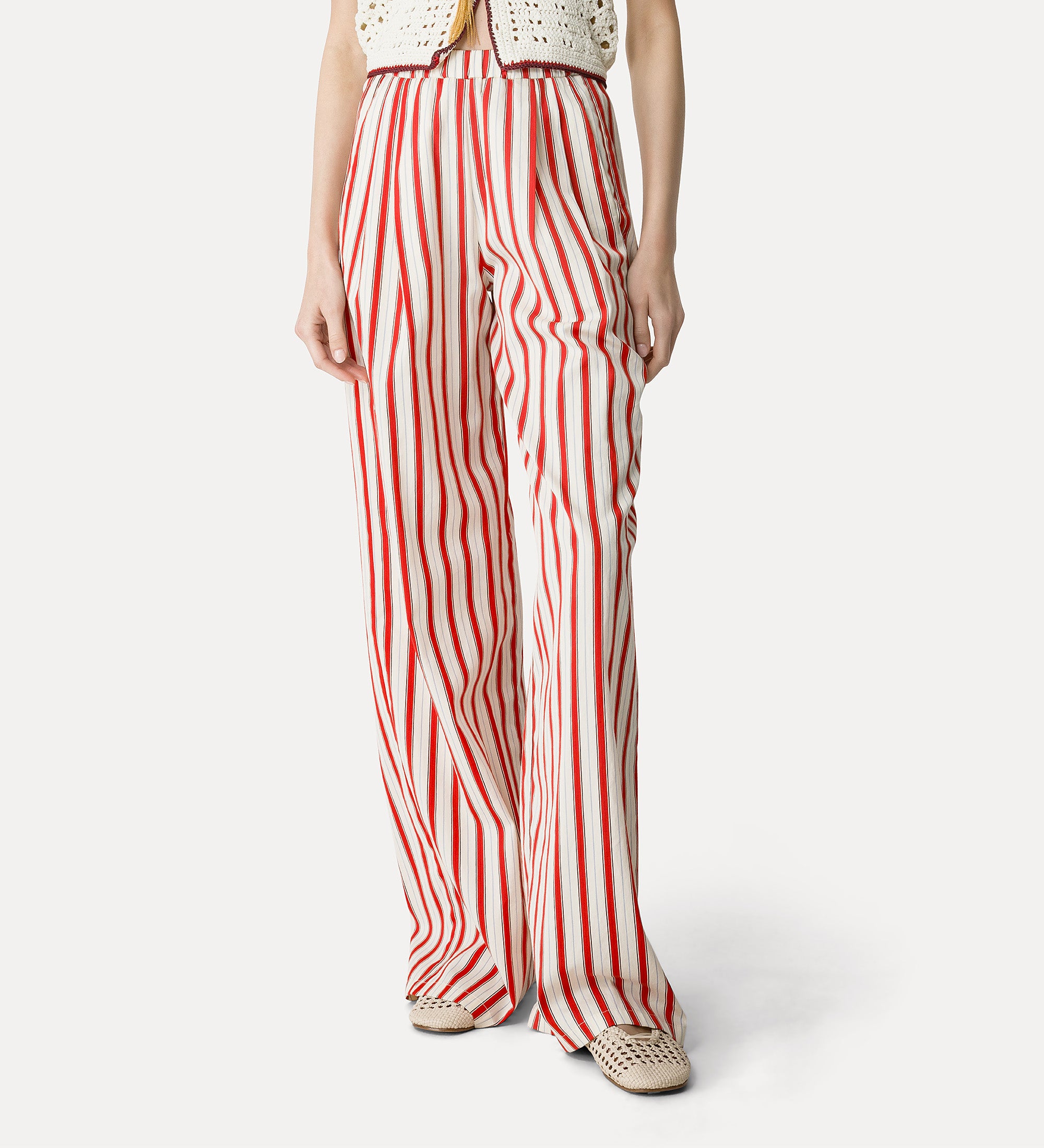 Striped Straight Cut Trousers
