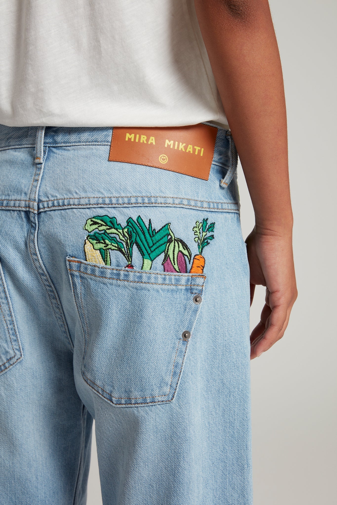 Vegetable Embroidered Jeans