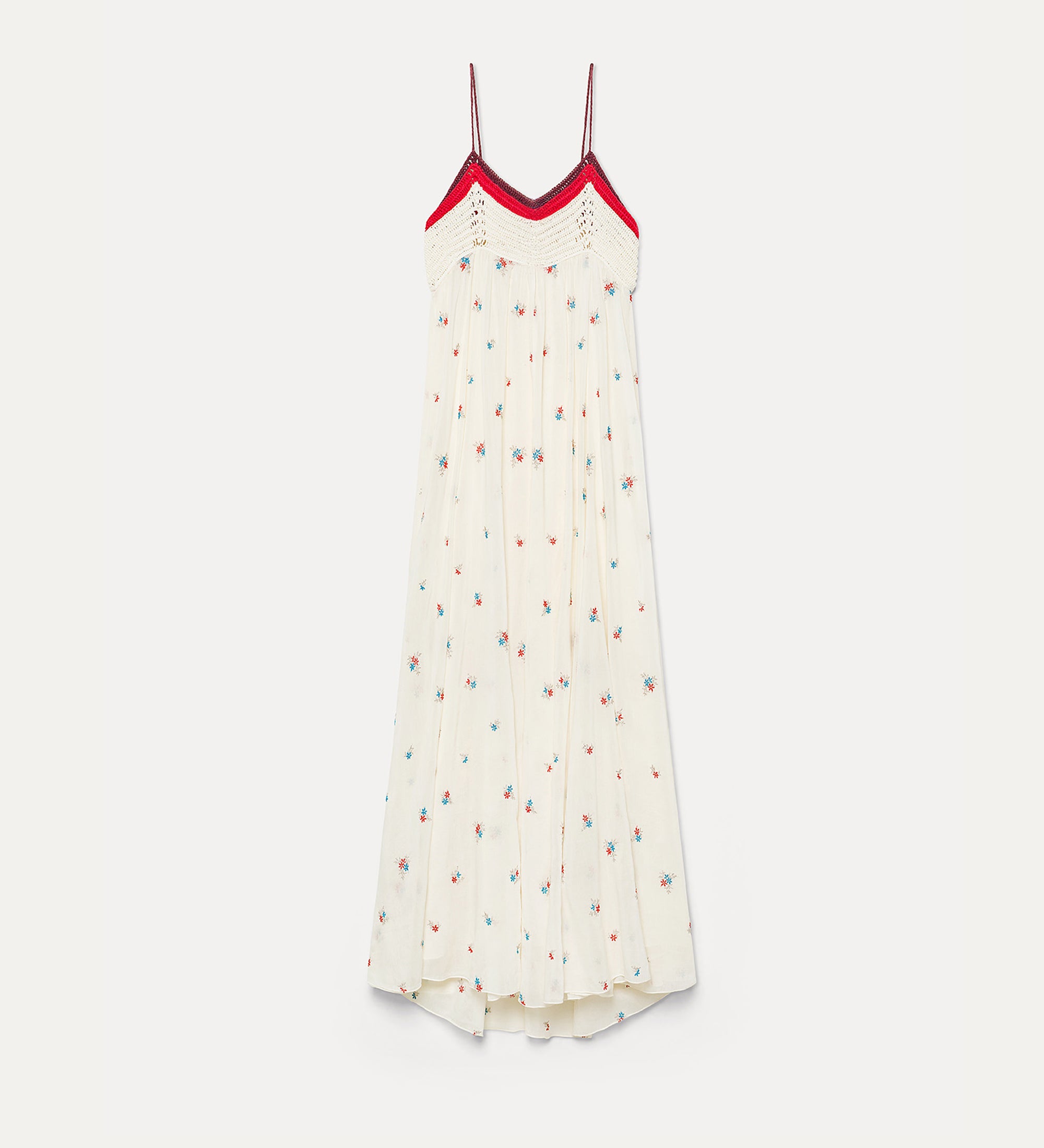 Voile Bustier Dress with “Petites Fleurs” Embroidery