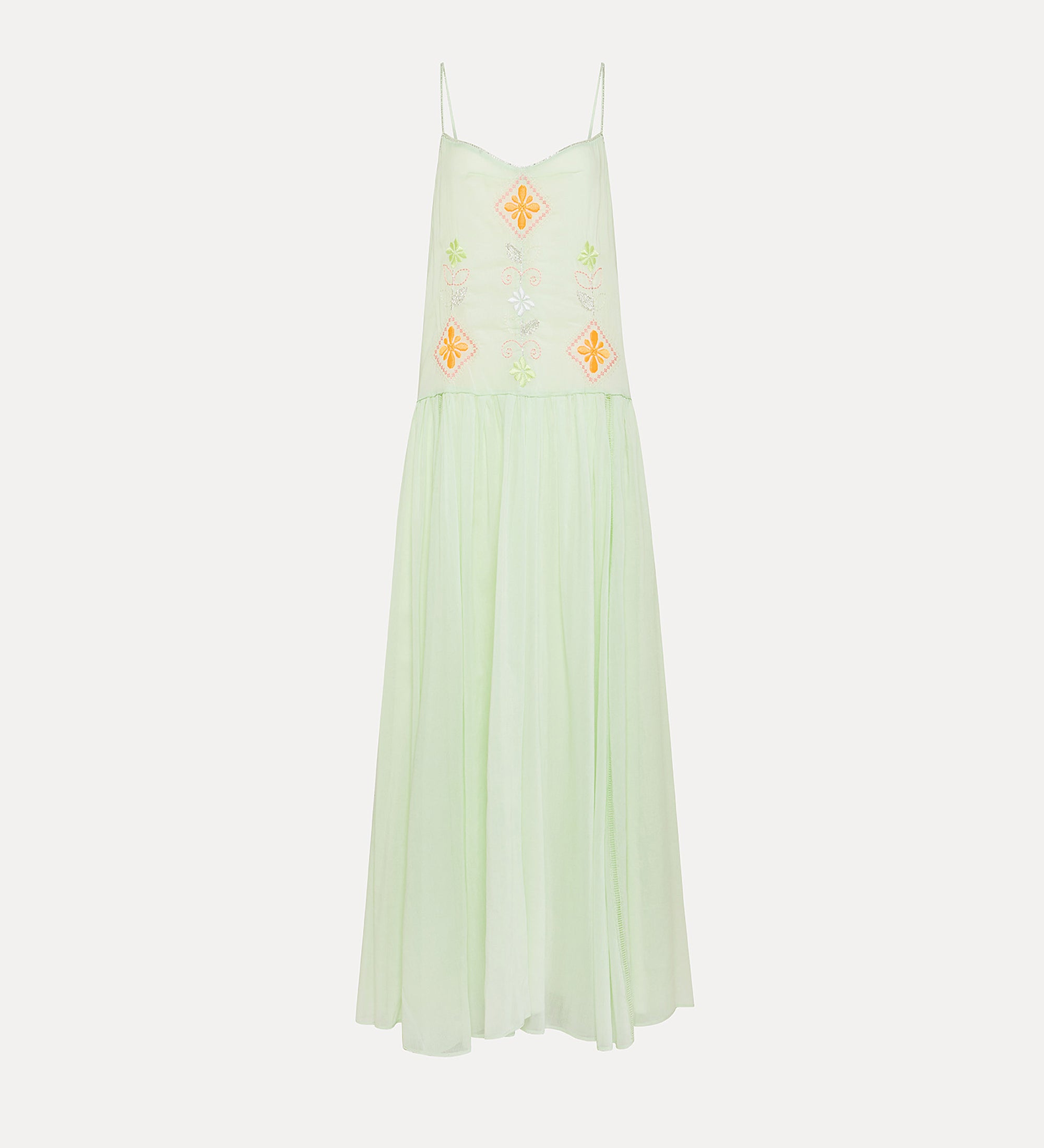 Voile Dress with “Oniric Blossom” Embroidered Detailing
