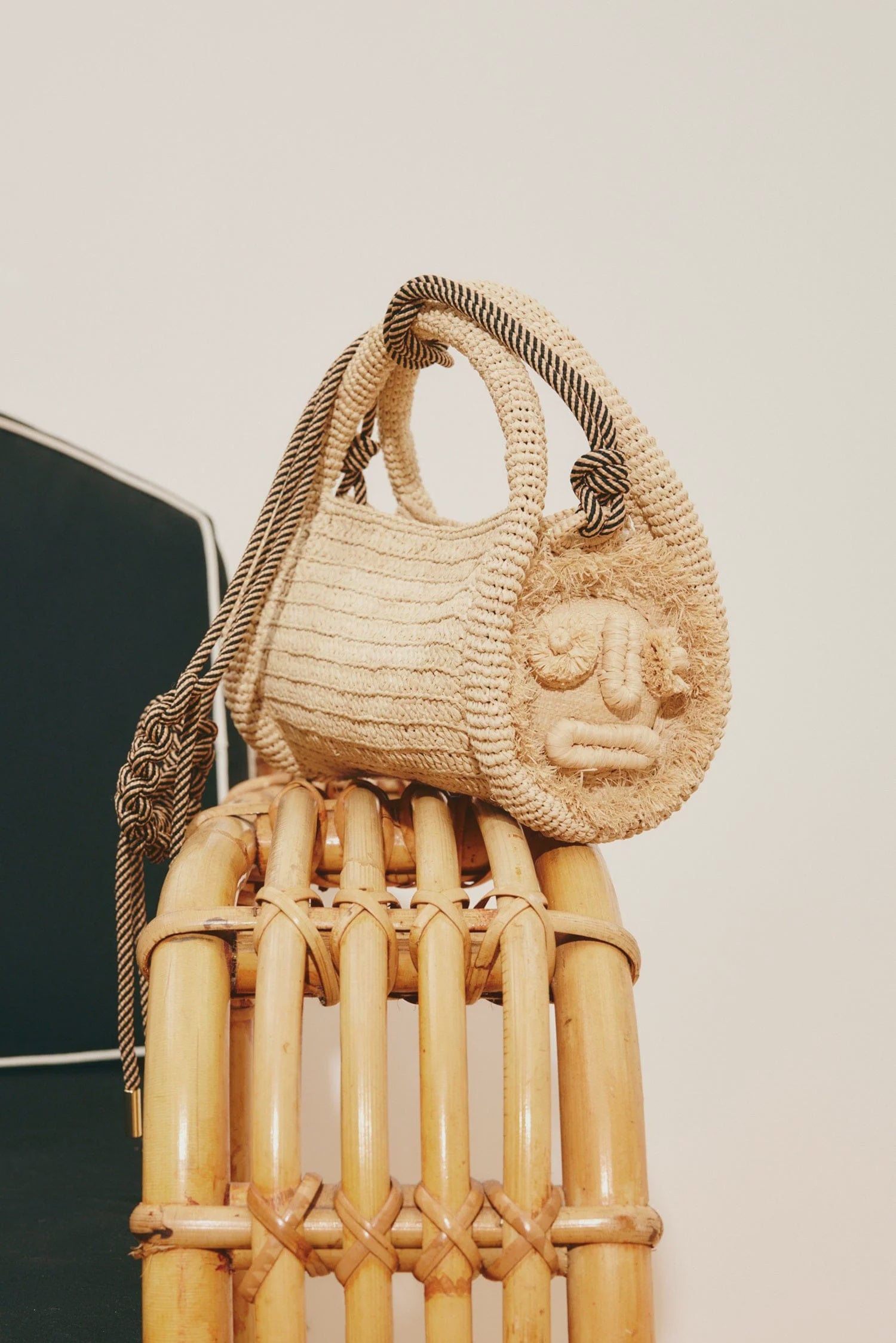 Sunlit Raffia Mini Barrel Bag