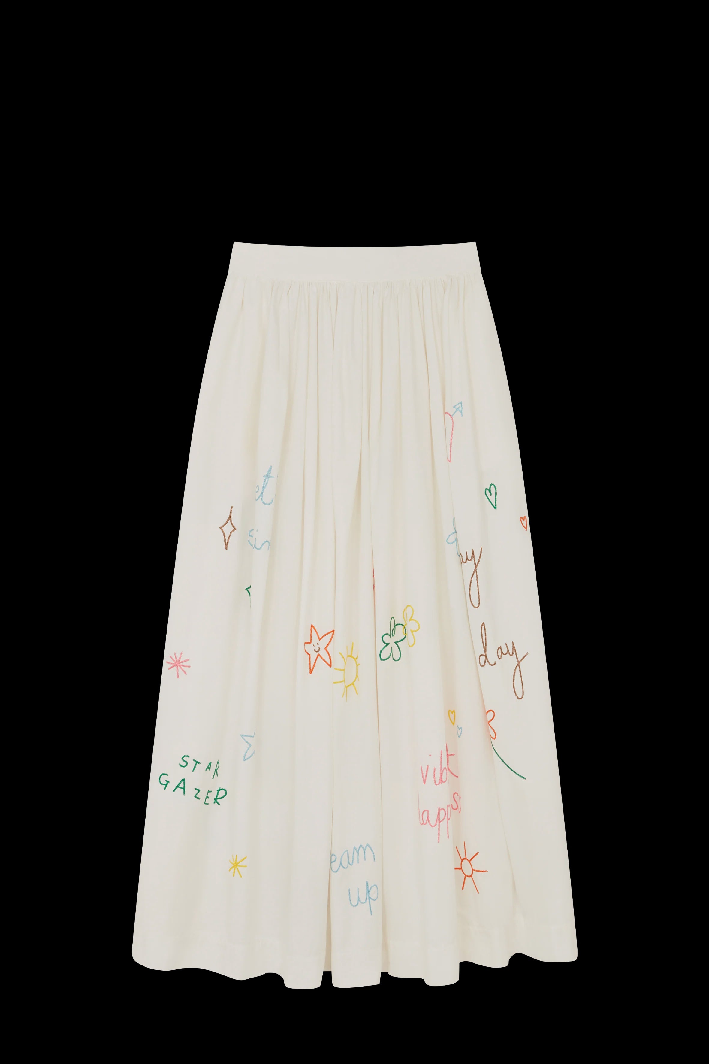 Embroidered Scribble Skirt
