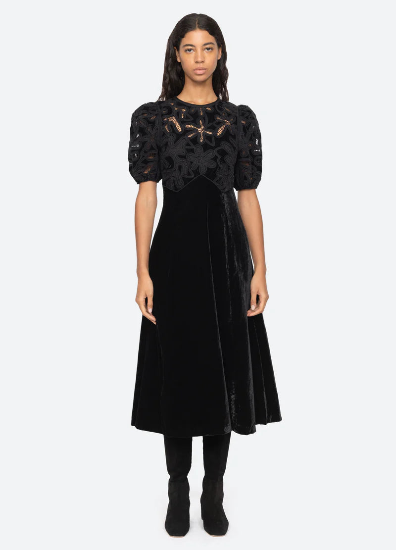 Alice Embroidery Velvet Dress