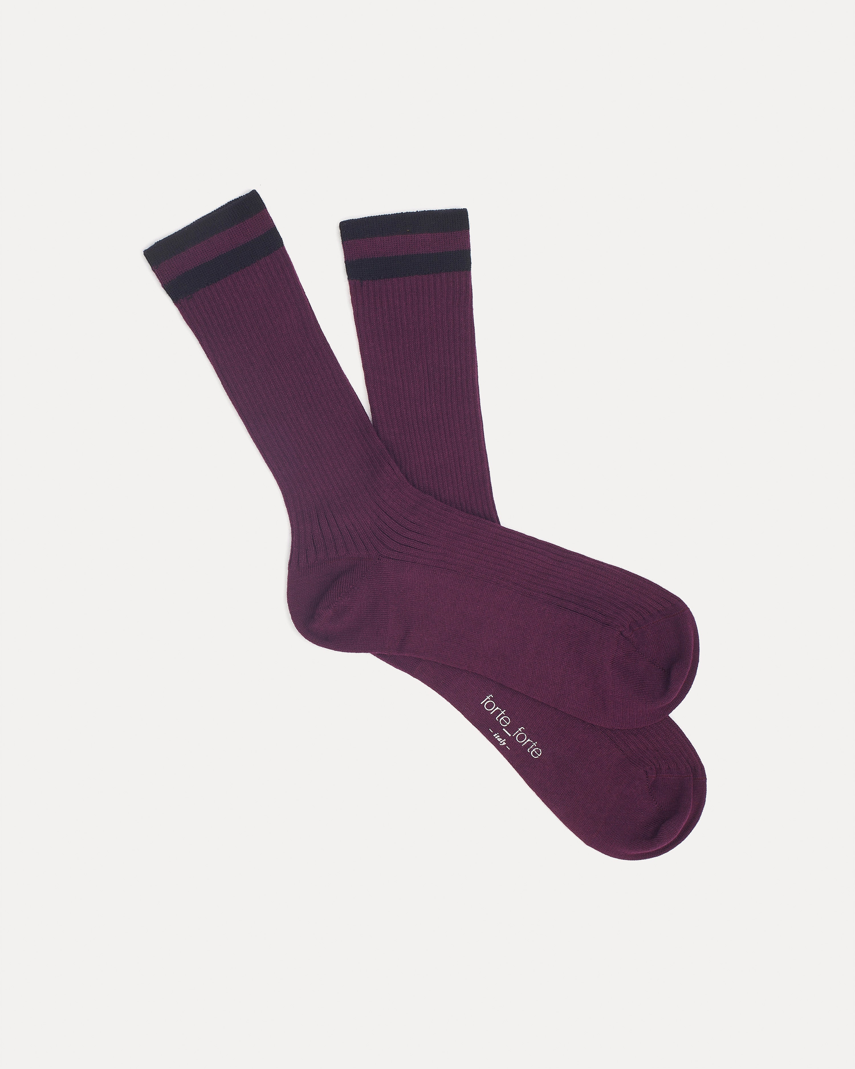 Cotton Socks with Striped Detailing