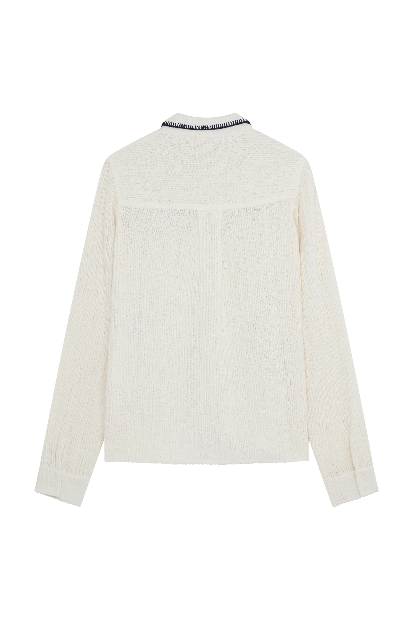 Crochet Long Sleeve Shirt With Embroidered Patches