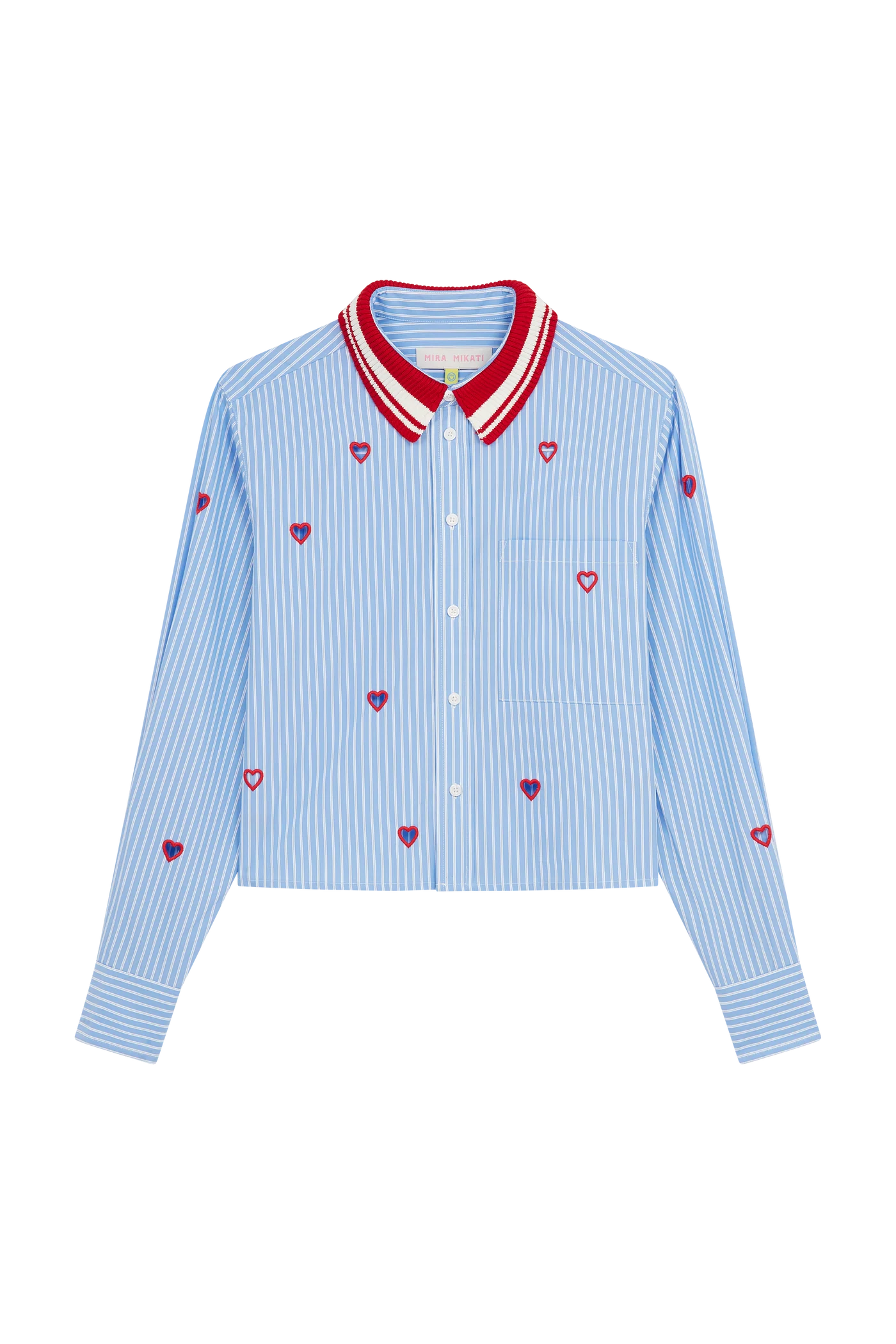Cropped Shirt With Cut Out Hearts