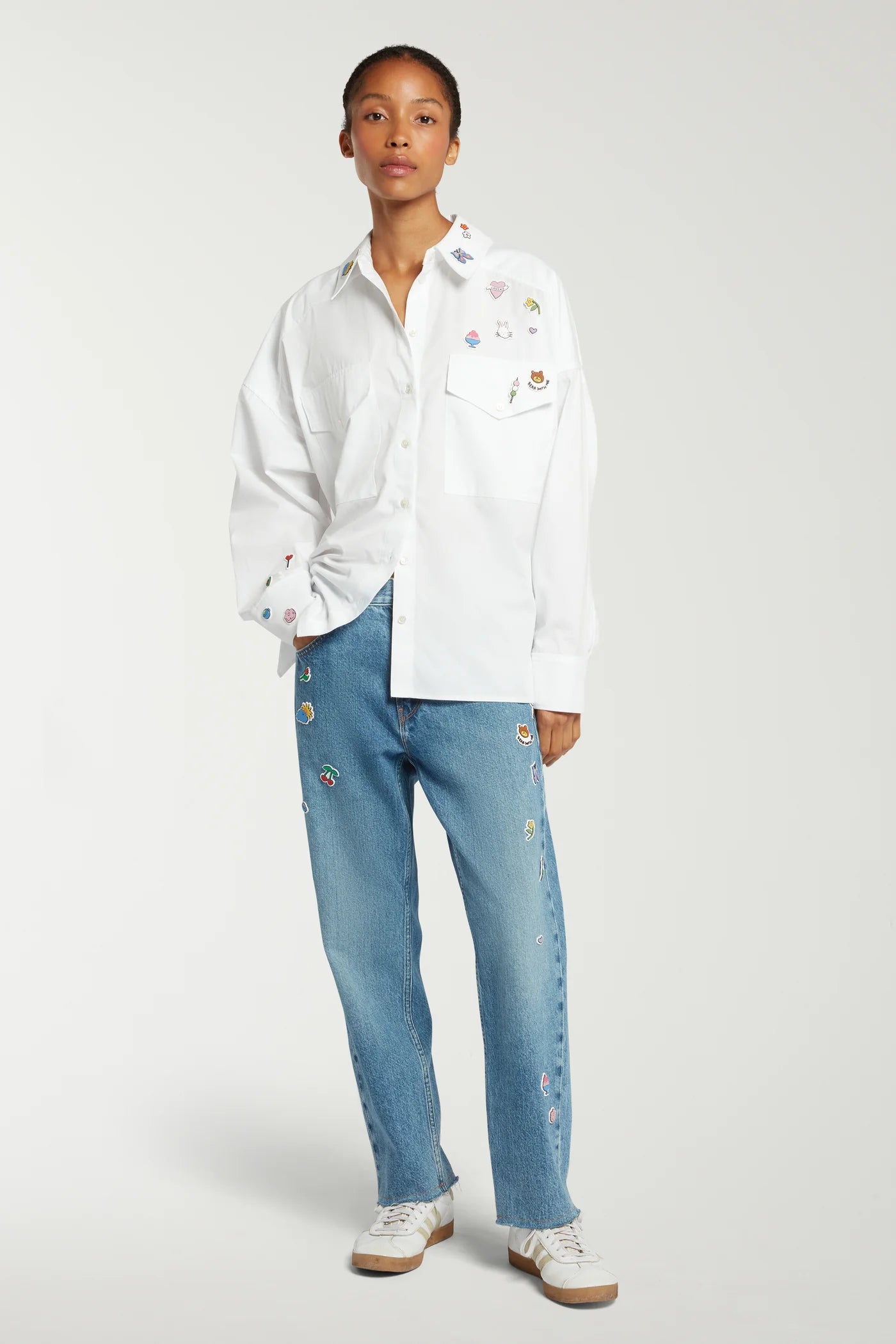 Denim With Sticker Patches