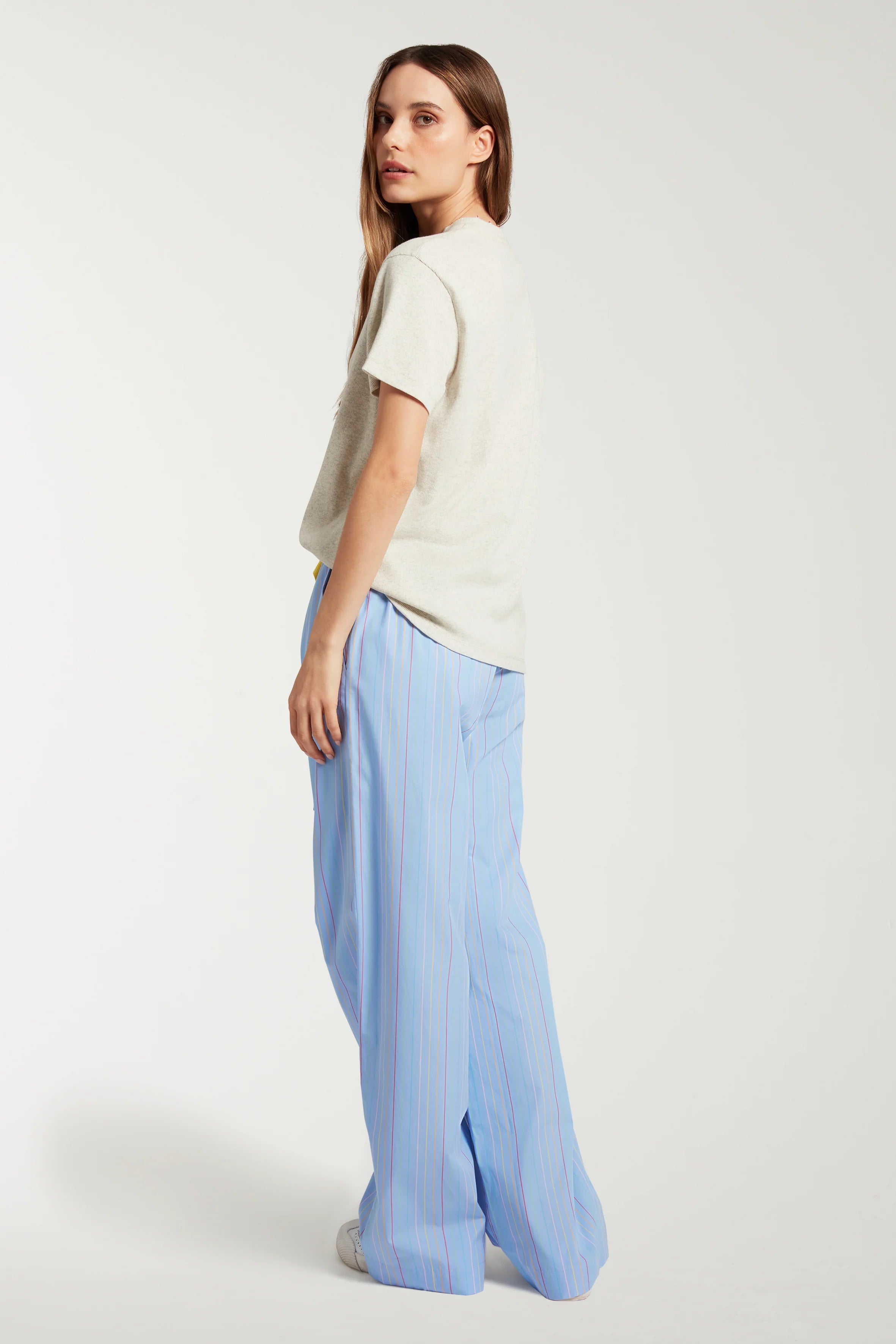 Embroidered Tomato T-Shirt With Beaded Neckline