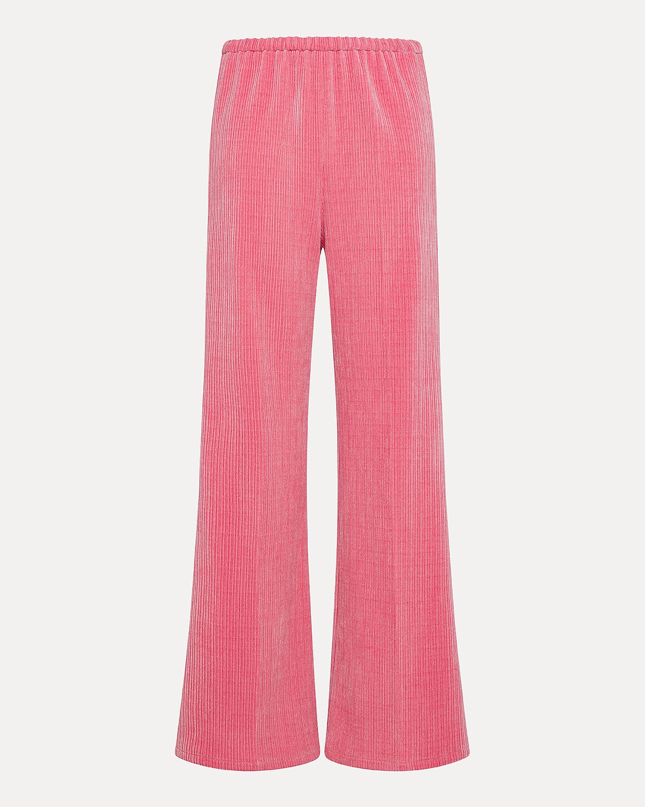 Flared Trousers in Corduroy–Effect Jersey