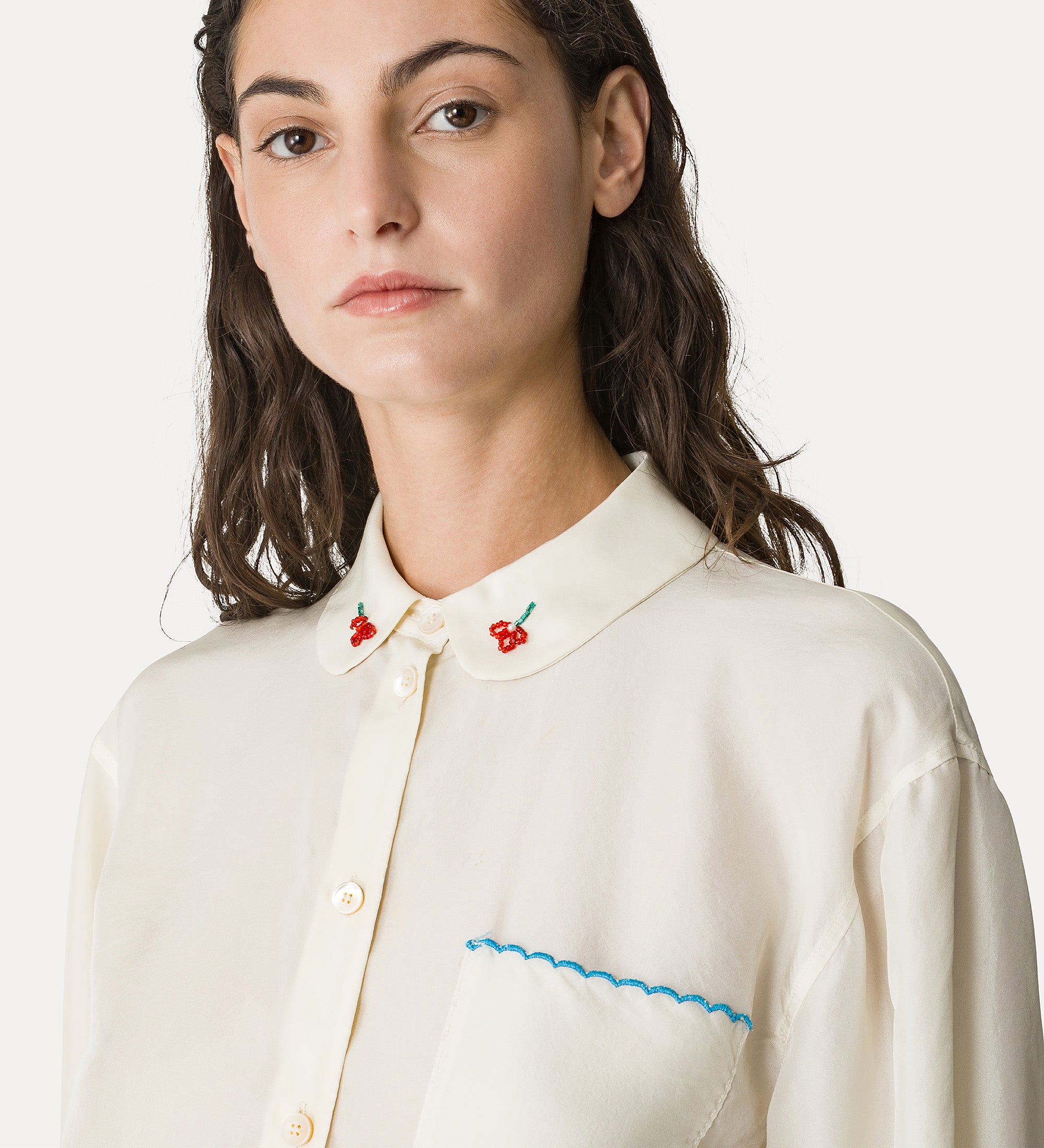Habotai Silk Half-Sleeve Shirt