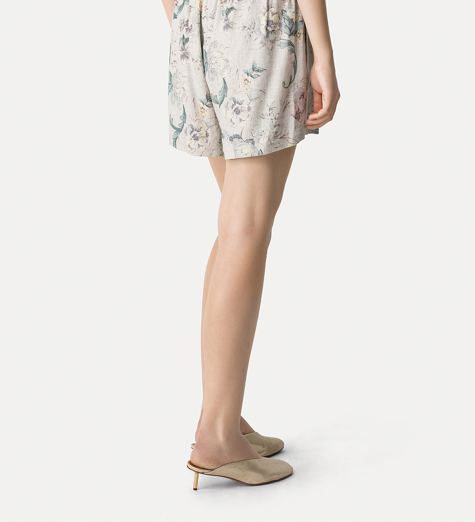 Hopsack Bermuda Shorts “Peonia My Love”
