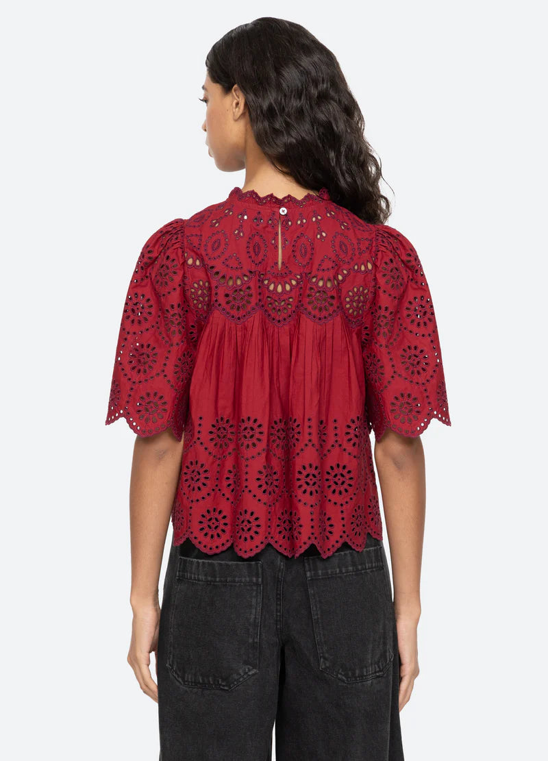 Lainey Embroidery Short Sleeve Top