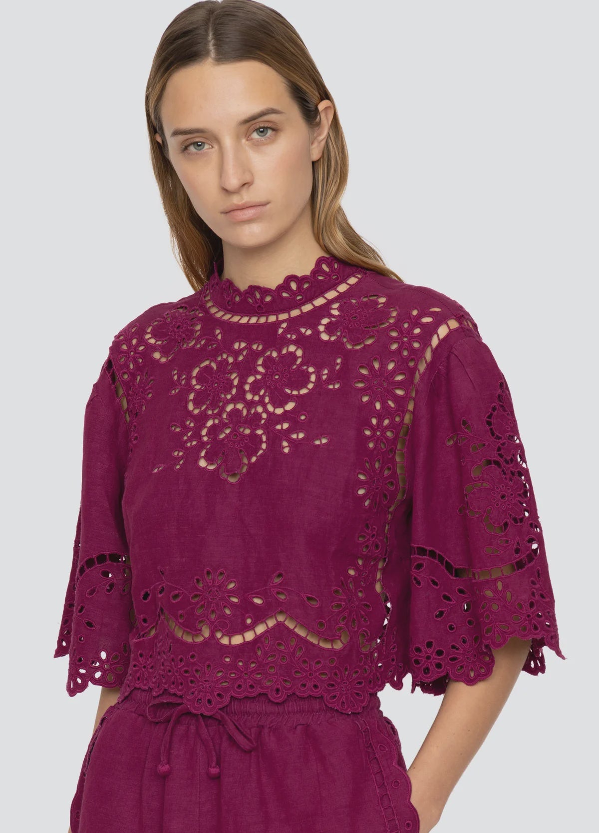 Lula Embroidery Short Sleeve Top