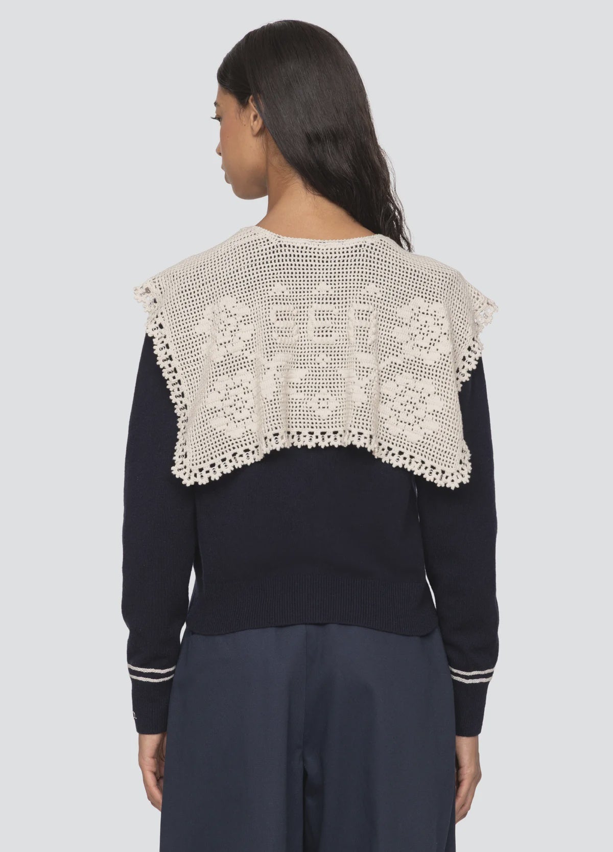 Marie Knit Embroidery Long Sleeve Cardigan