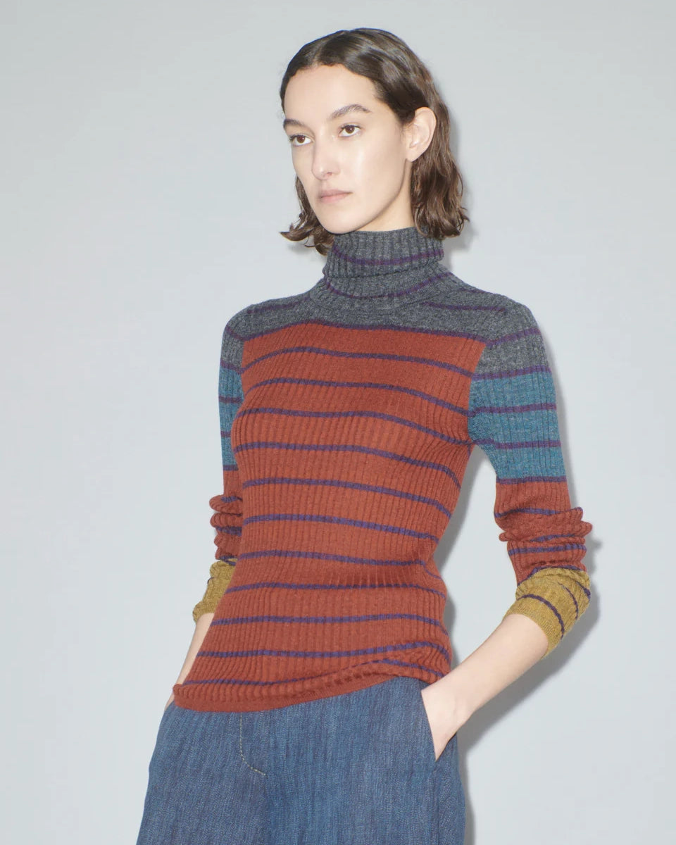 Placed Stripe Sweater