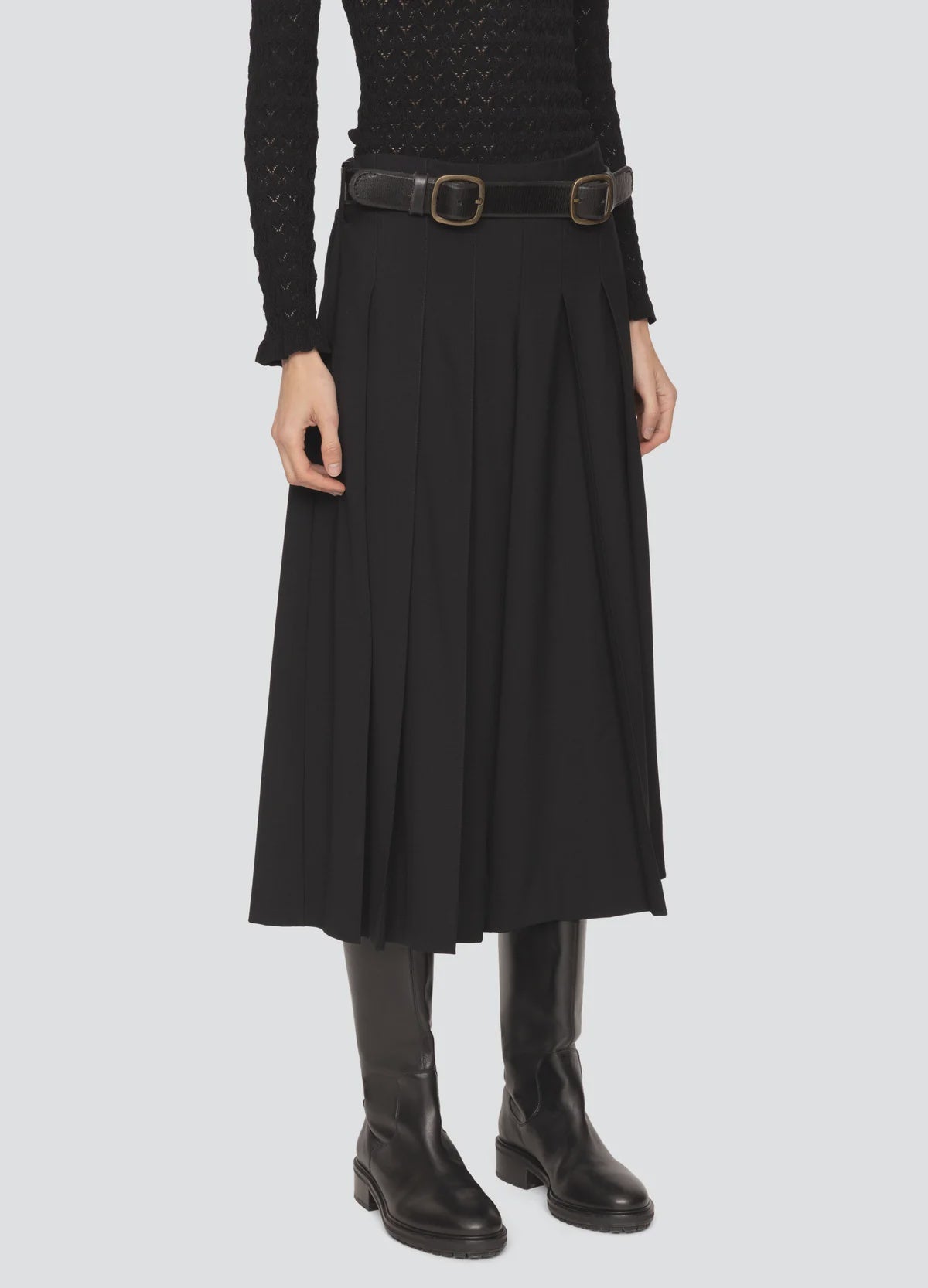 Elisa Tropical Wool Belted Culottes