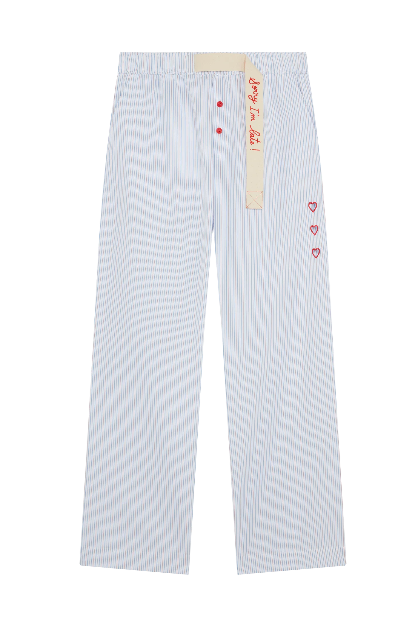 Stripe Trouser With Grosgrain Trim