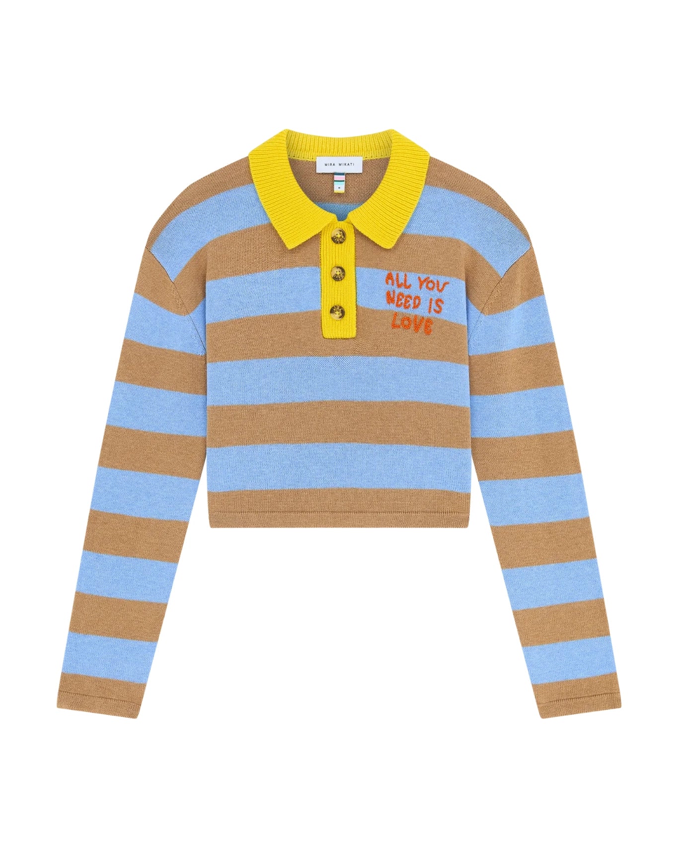 Striped Knit Polo Shirt