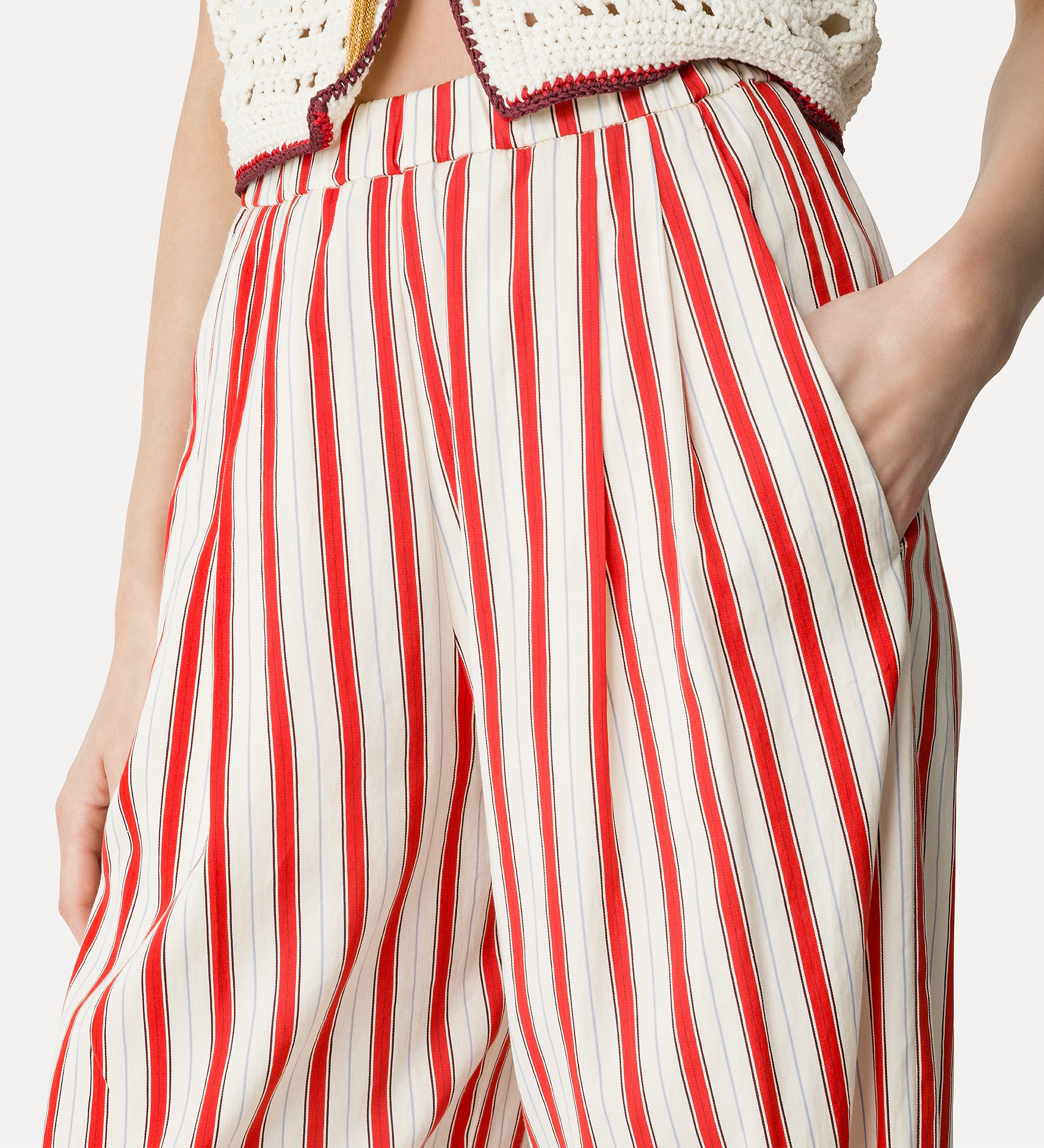 Striped Straight Cut Trousers