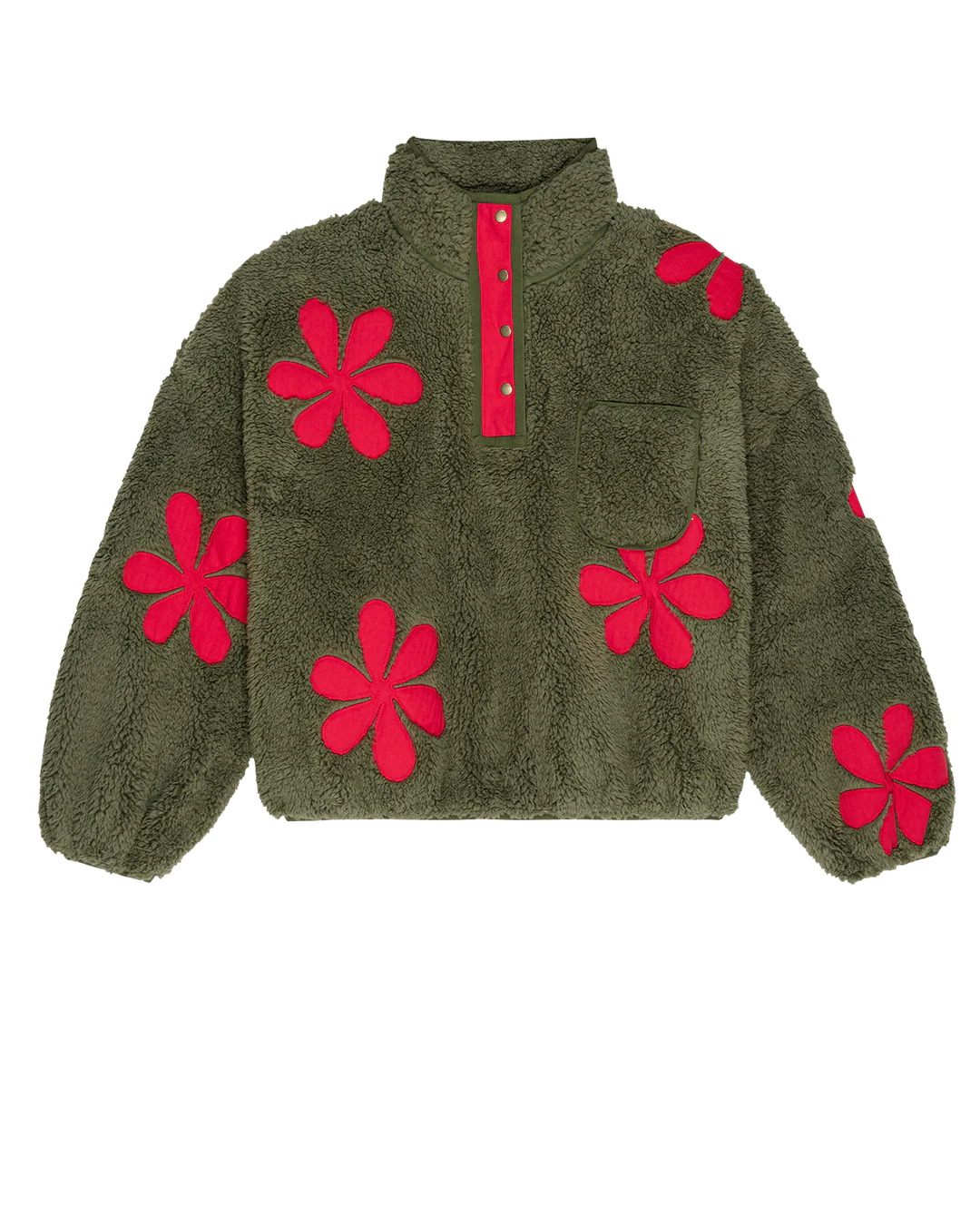 The Patch Pocket Countryside Pullover with Daisy Appliqué
