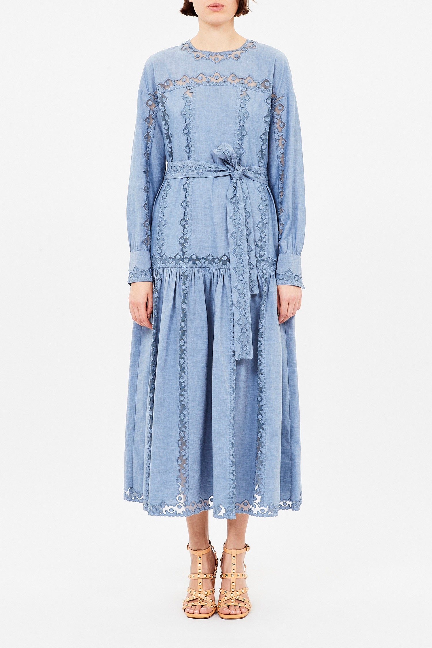 Brin Drop Waist Long Sleeve Dress