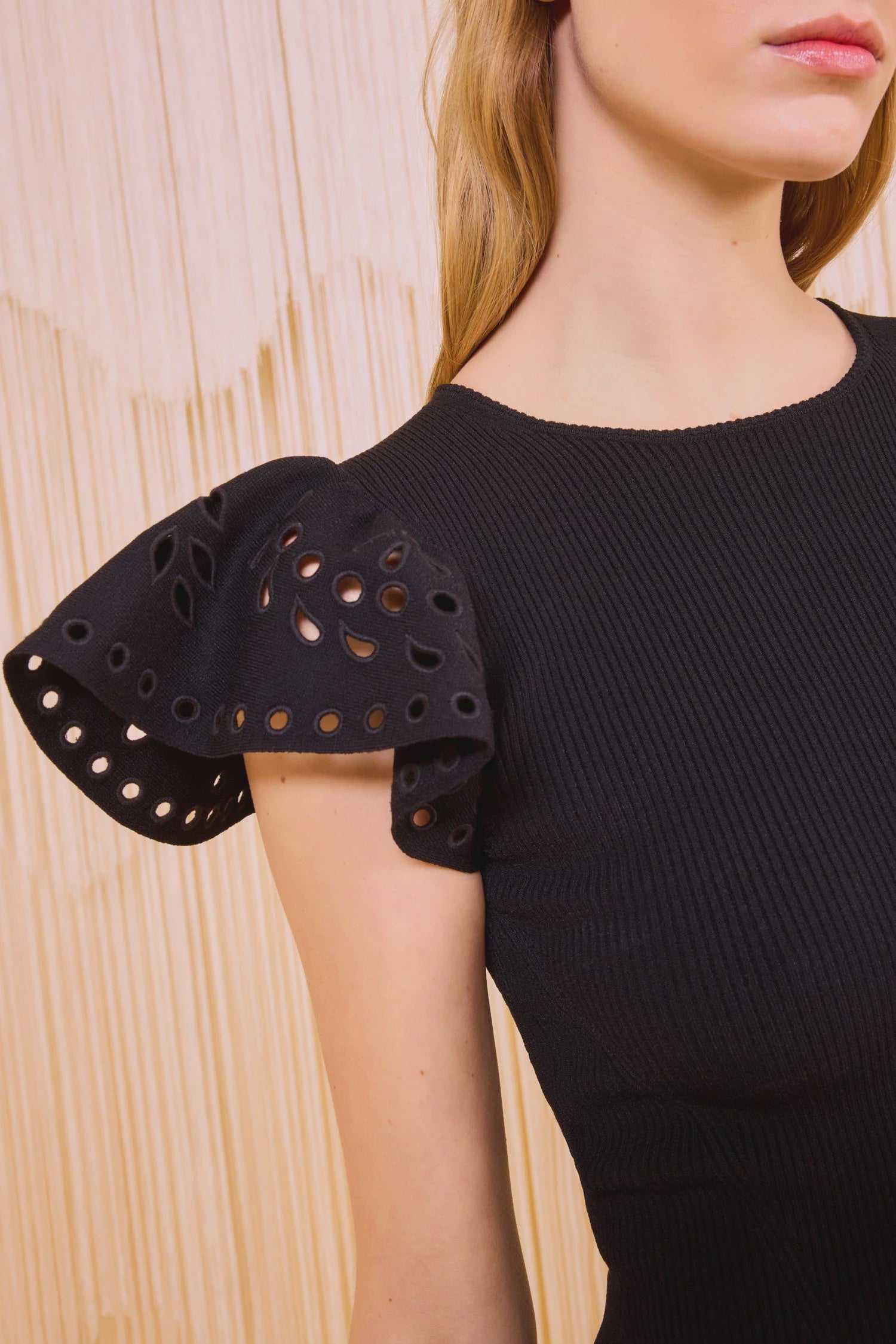 Edith Ruffle Sleeve Knit Top