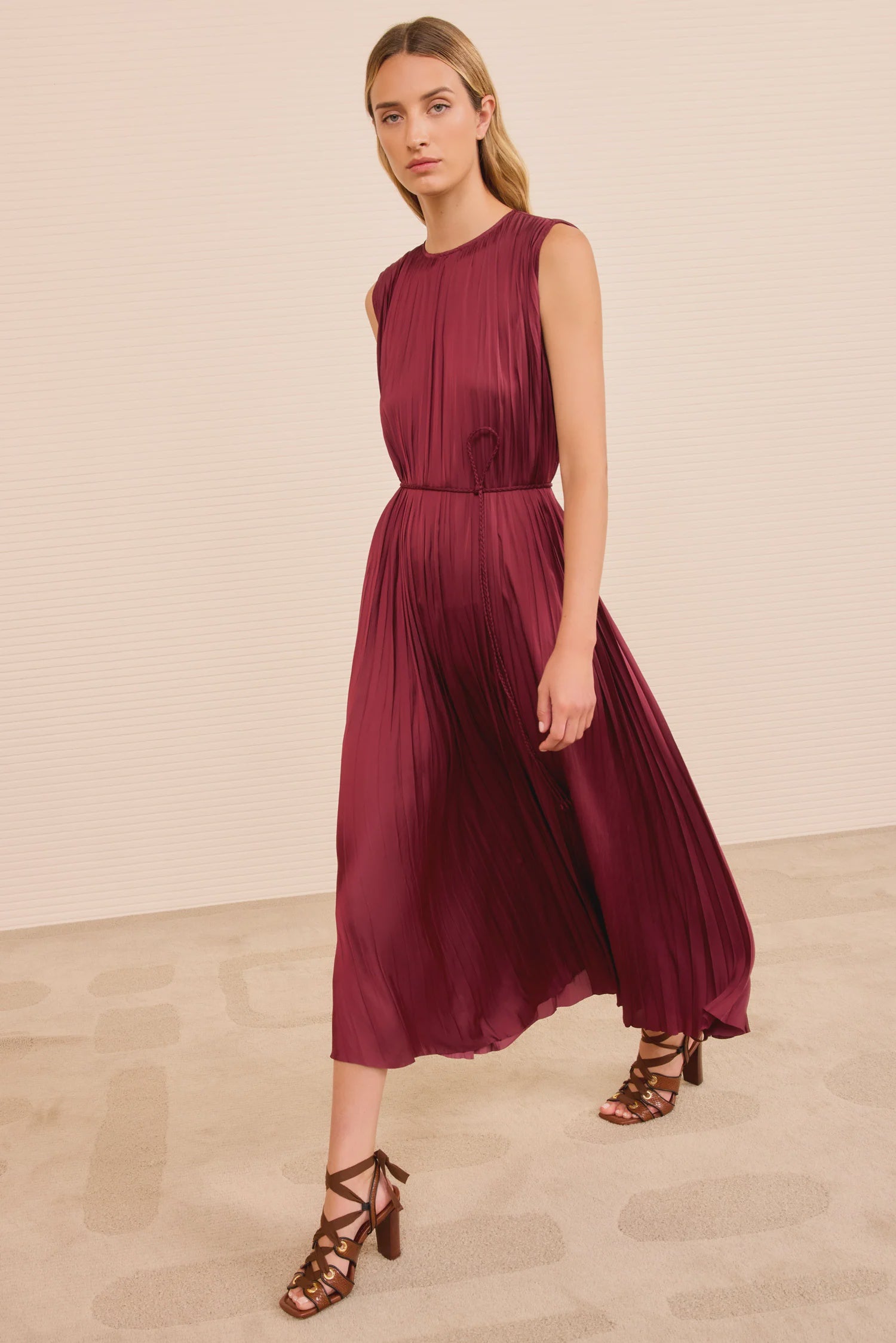 Fianna Pleated SL Midi Dress