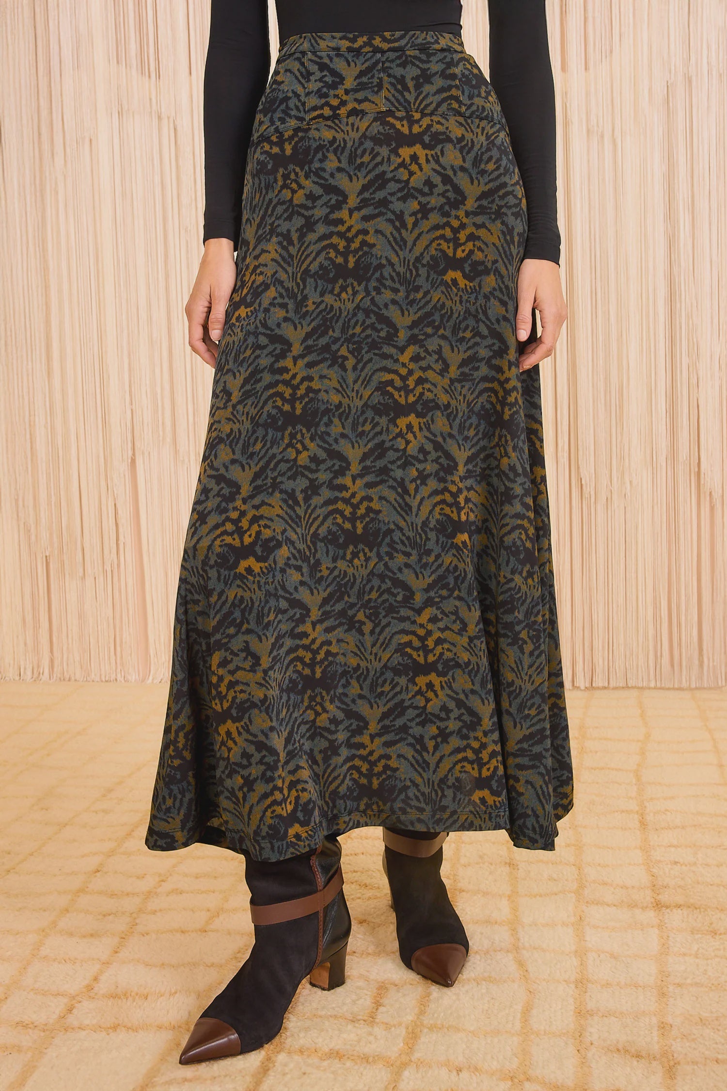 Paola Jersey High Waist Midi Skirt