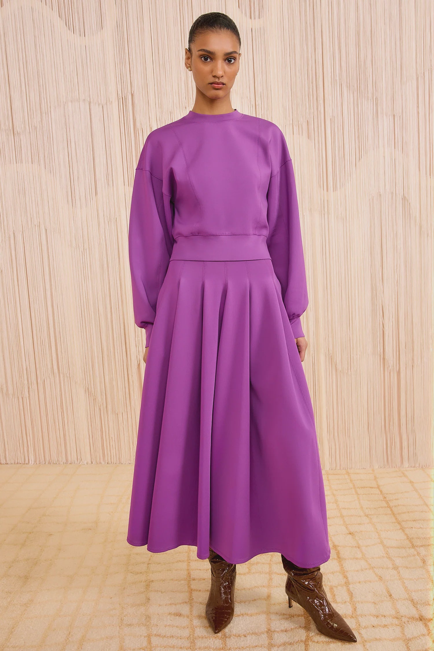 Rea High Waist Midi Skirt
