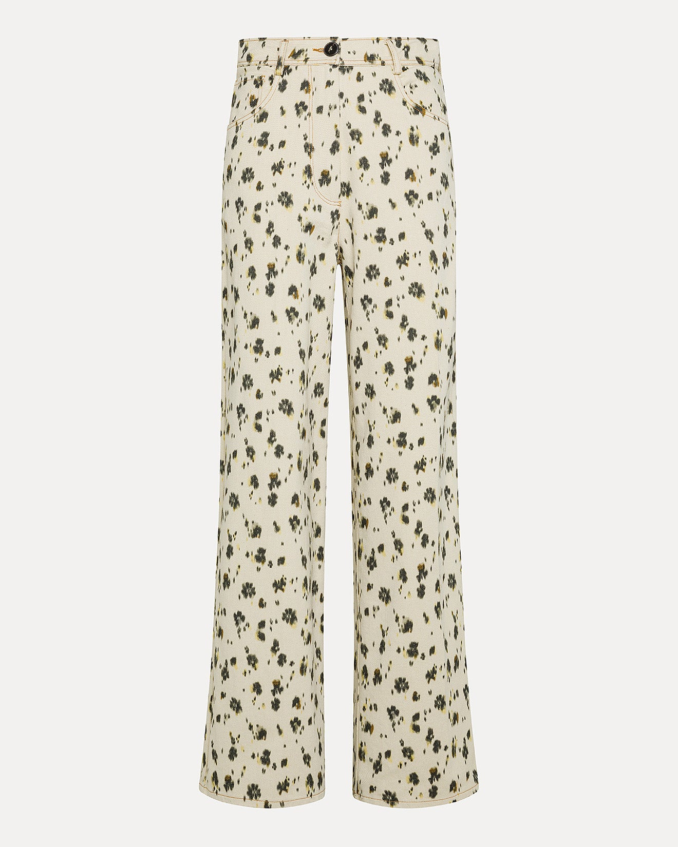 Wide–Leg Jeans with a "Les Fleurs Camou" Print