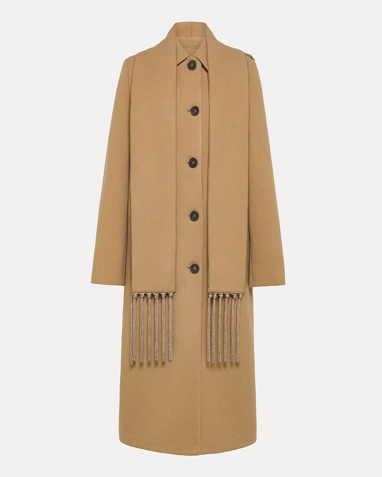 Wool Cloth Coat with Detachable Scarf