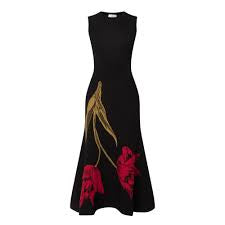 Floral Jacquard Sleeveless Knit Dress